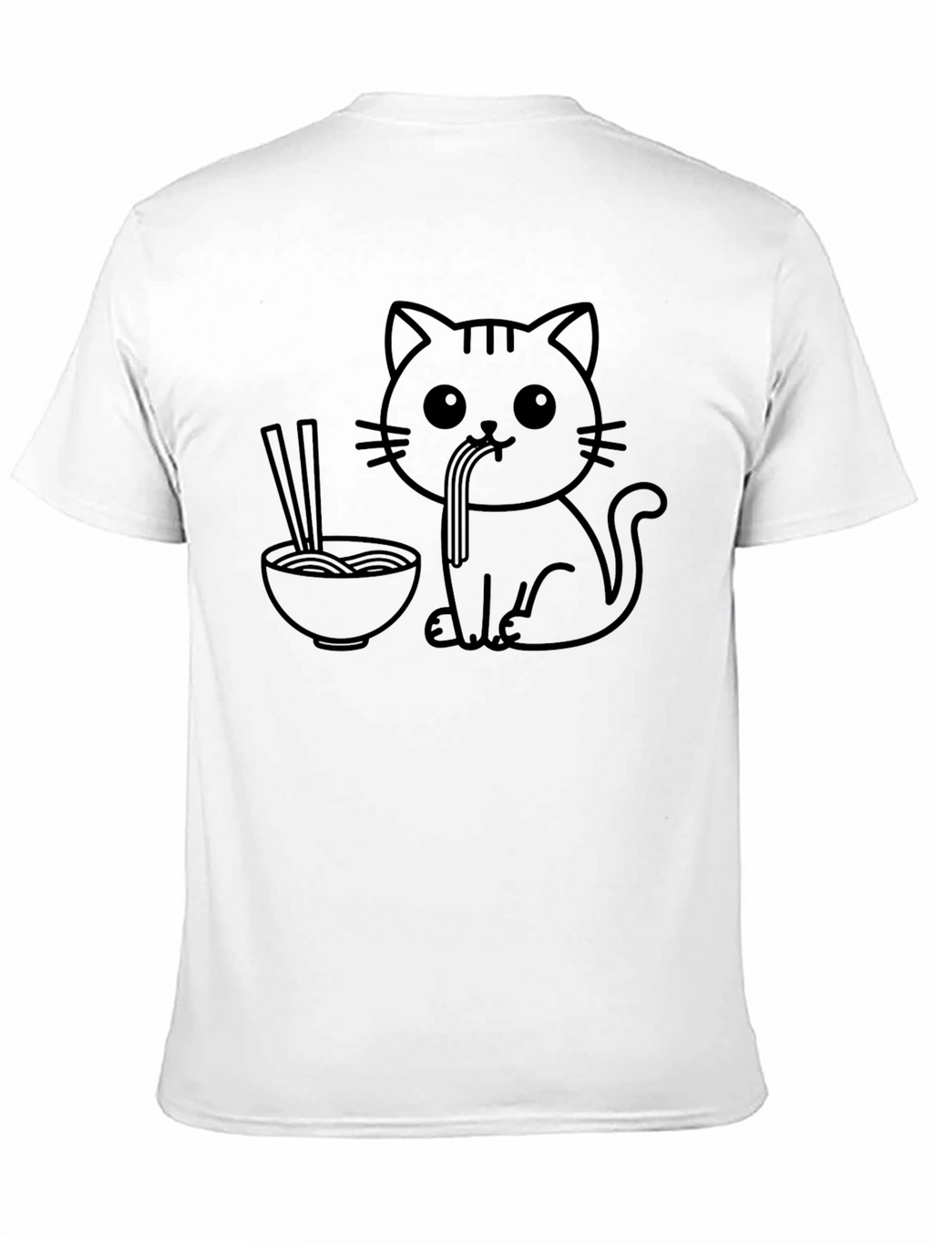 Cute Cat Ramen T-Shirt - Black