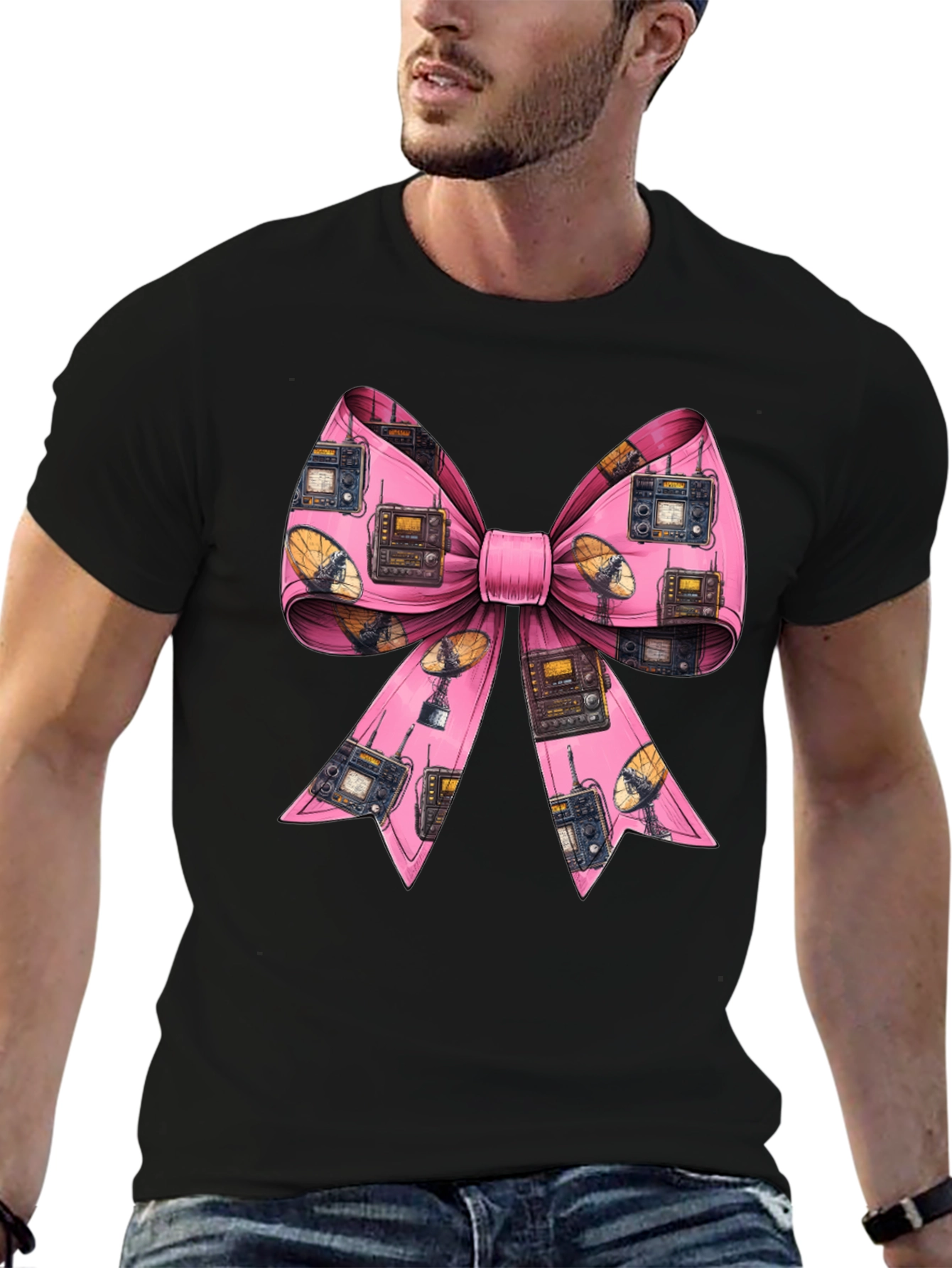 Ham Radio Pink Bow T-Shirt