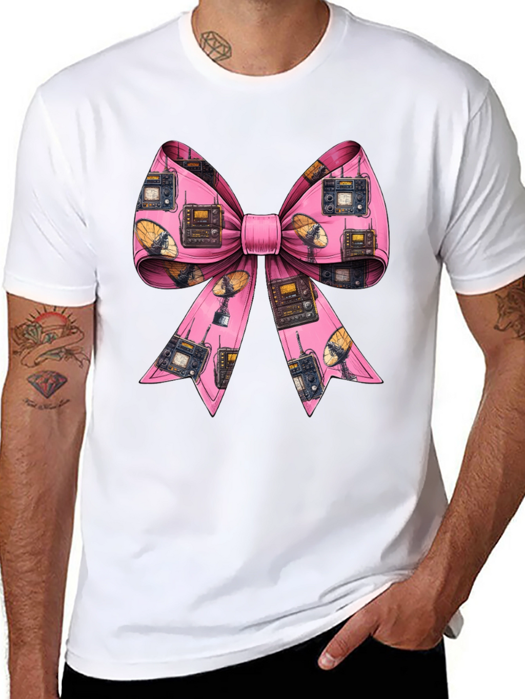 Ham Radio Pink Bow T-Shirt