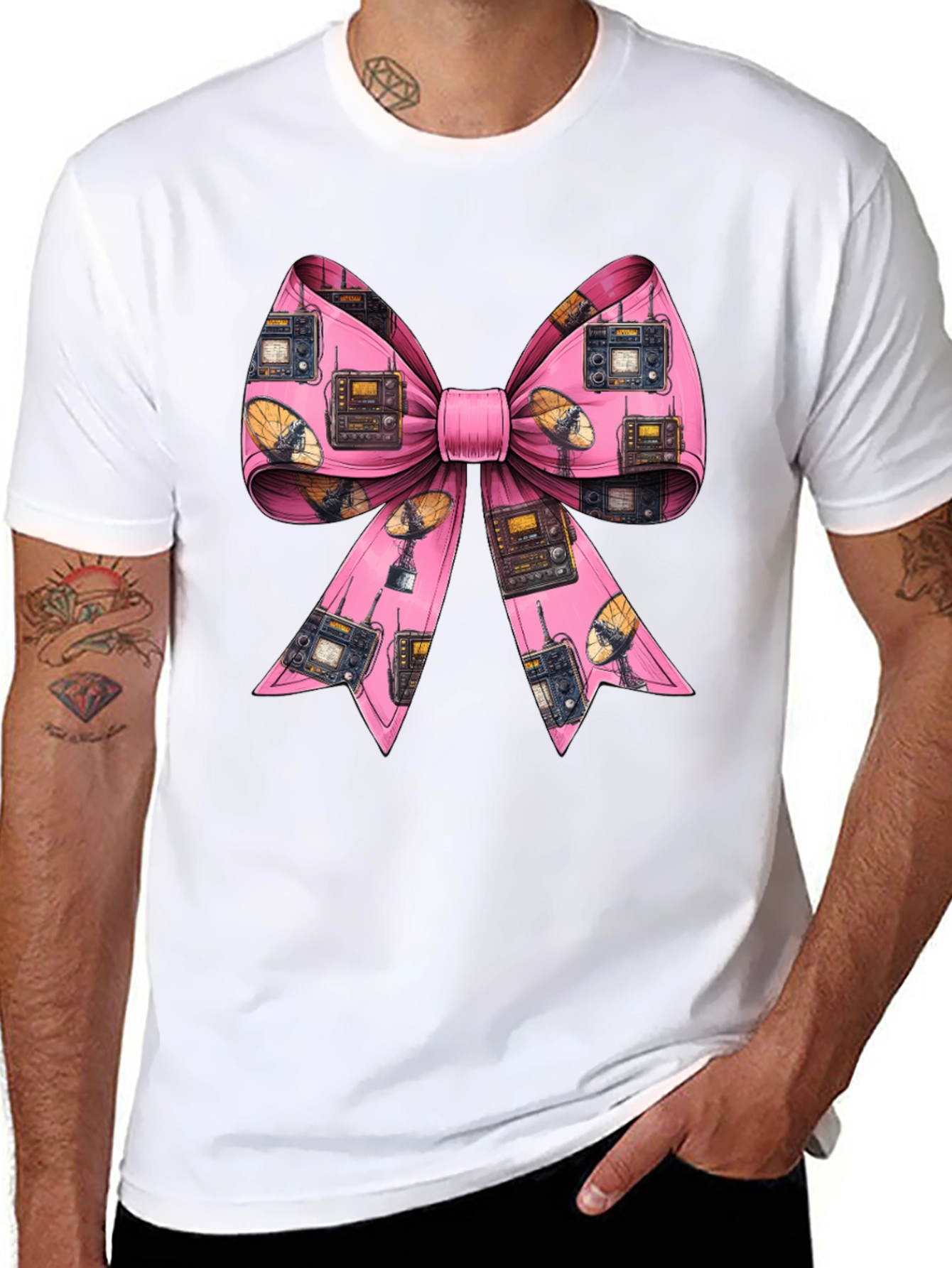 Ham Radio Pink Bow T-Shirt