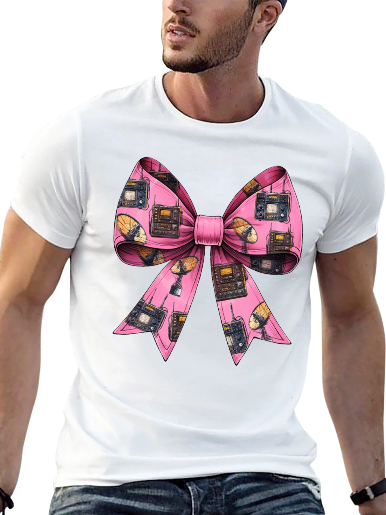 Ham Radio Pink Bow T-Shirt