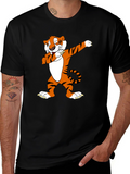 Dabbing Tiger Graphic Tee - Cool Black T-Shirt