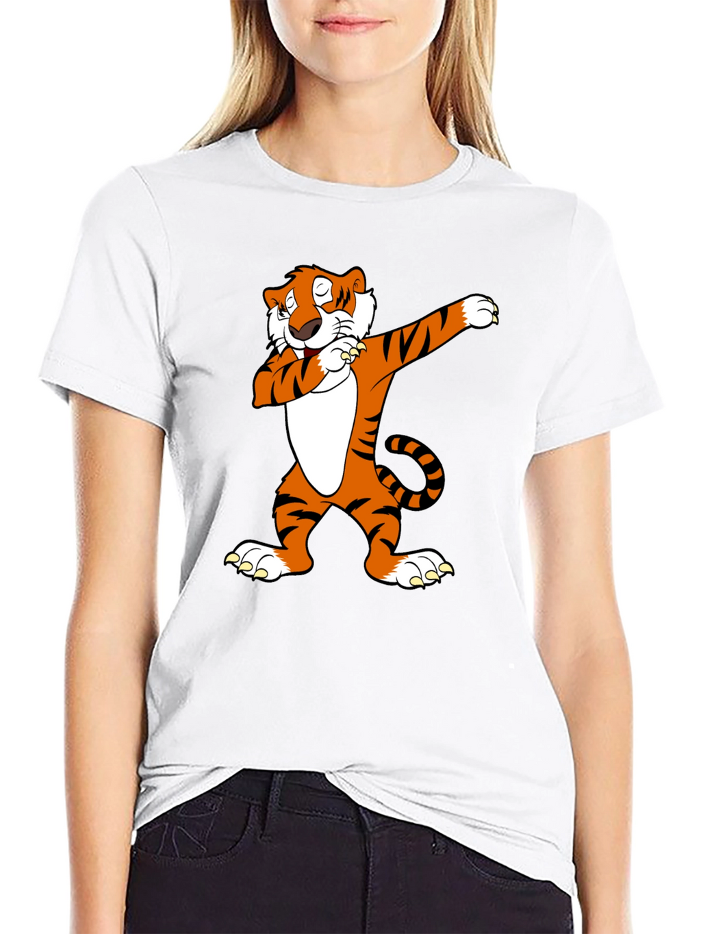 Dabbing Tiger Graphic Tee - Cool Black T-Shirt