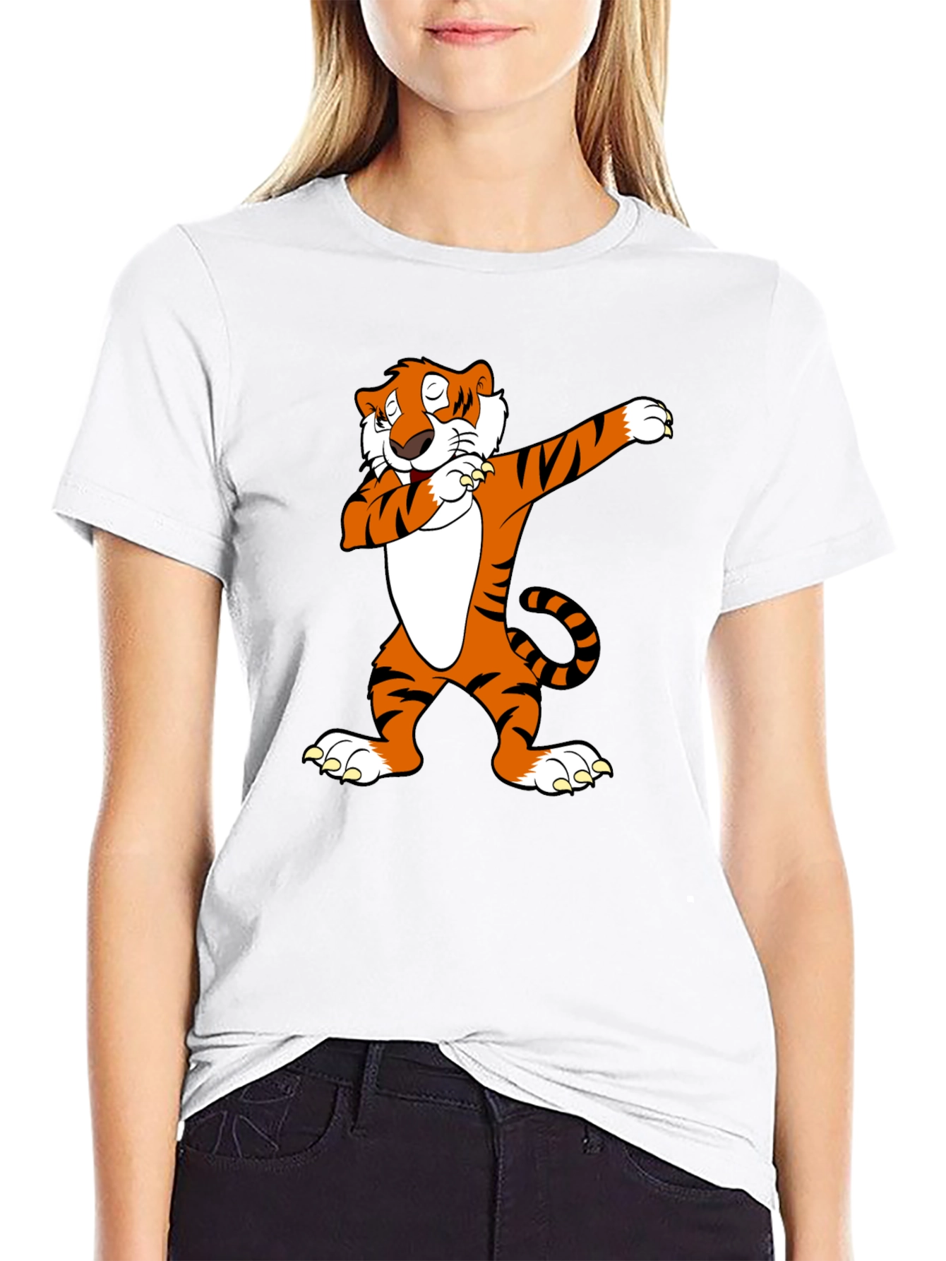 Dabbing Tiger Graphic Tee - Cool Black T-Shirt