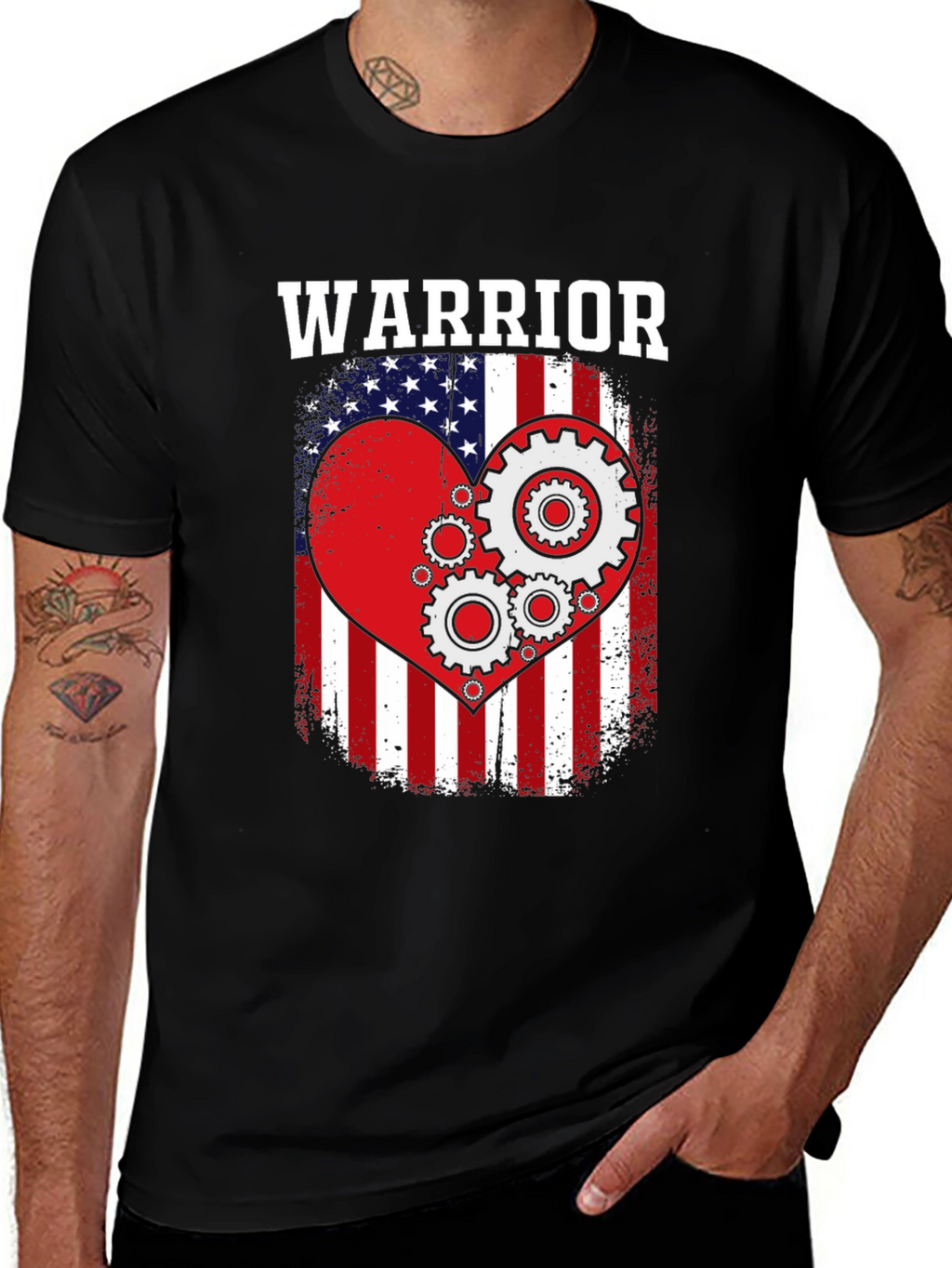 Warrior Patriotic Heart Gear T-Shirt