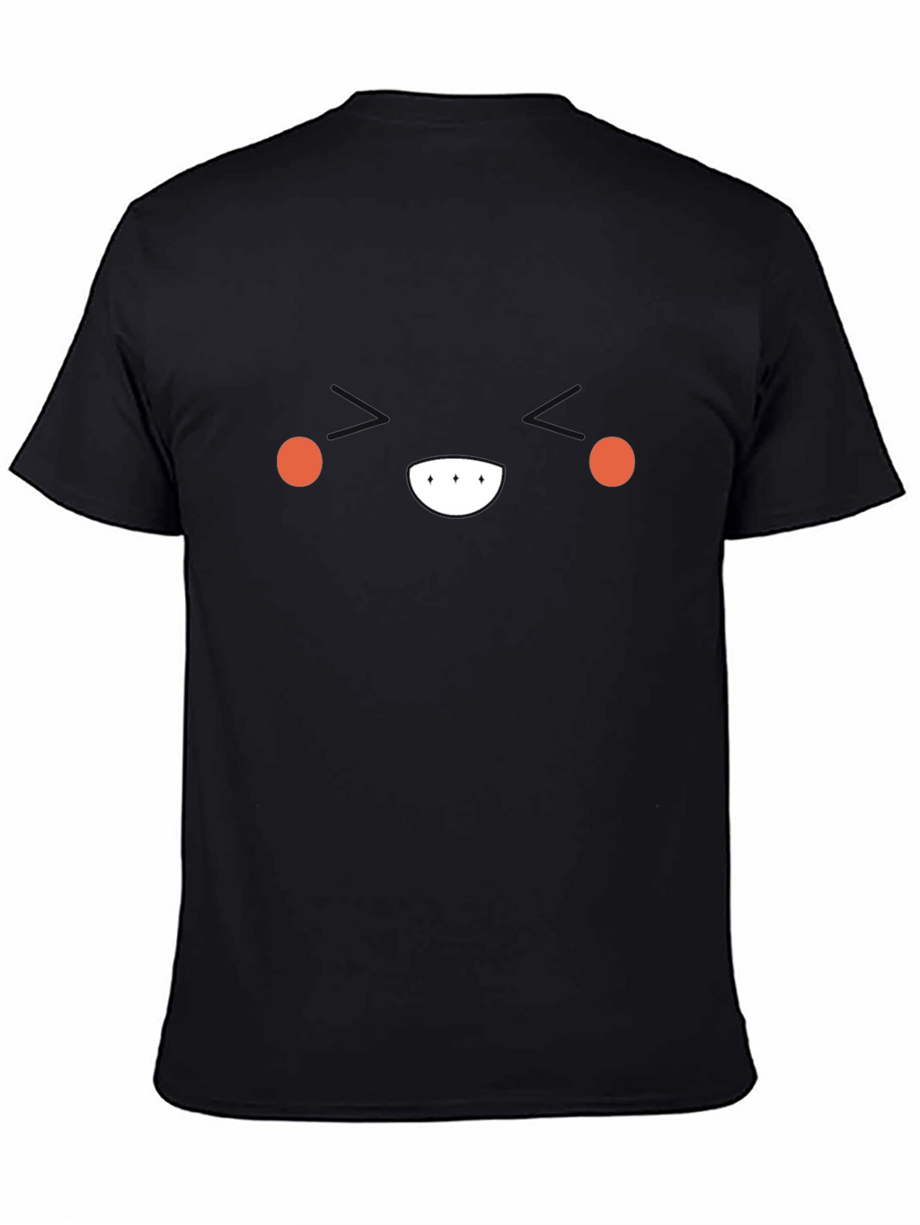 Minimalist Black T-Shirt with Smiling Face