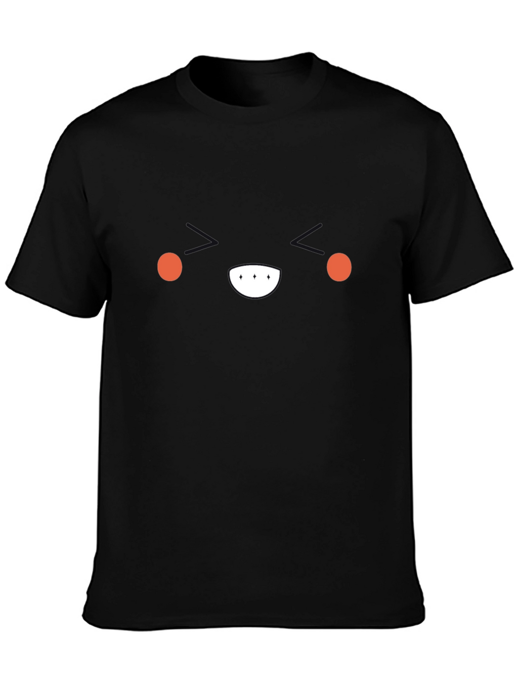Minimalist Black T-Shirt with Smiling Face