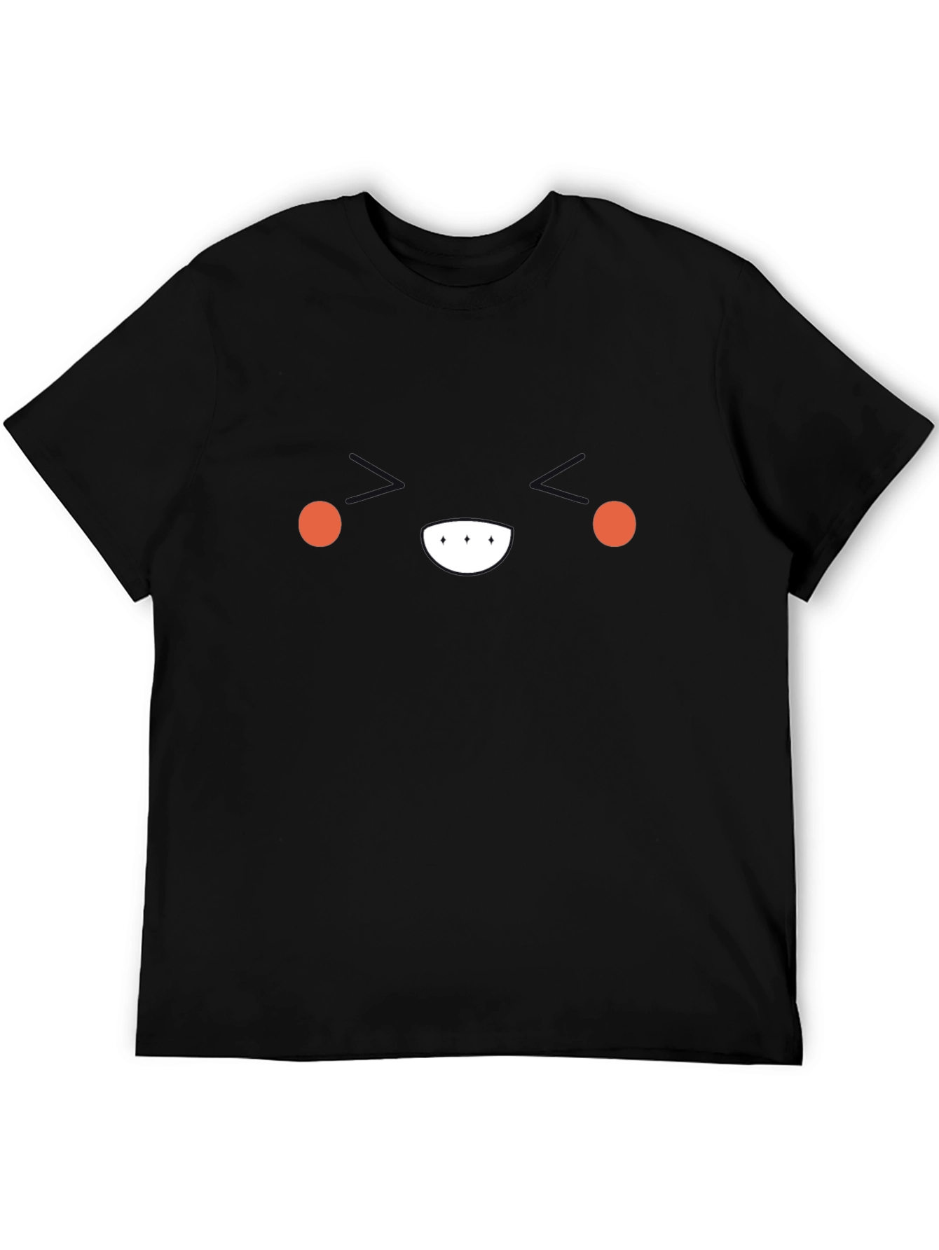 Minimalist Black T-Shirt with Smiling Face