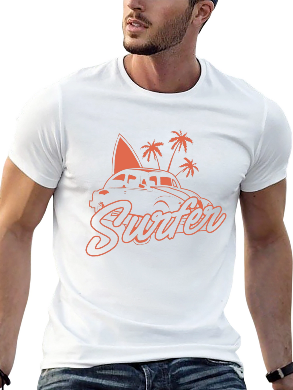 Retro Surfer Car T-Shirt - Black