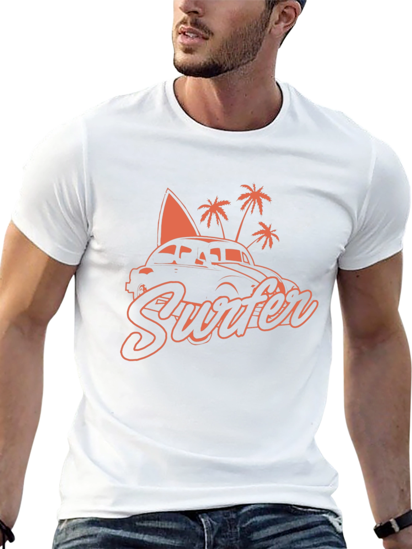 Retro Surfer Car T-Shirt - Black