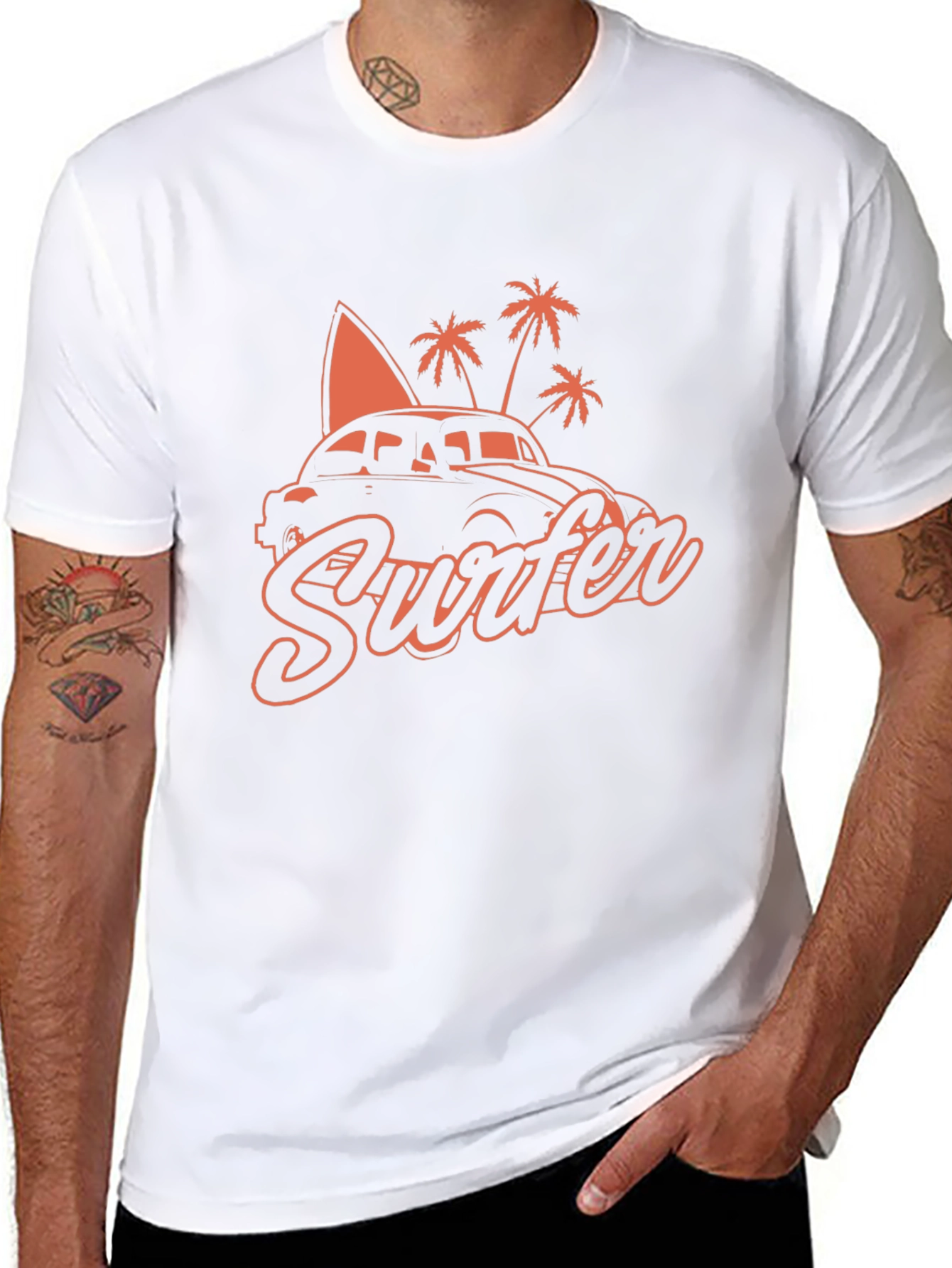 Retro Surfer Car T-Shirt - Black