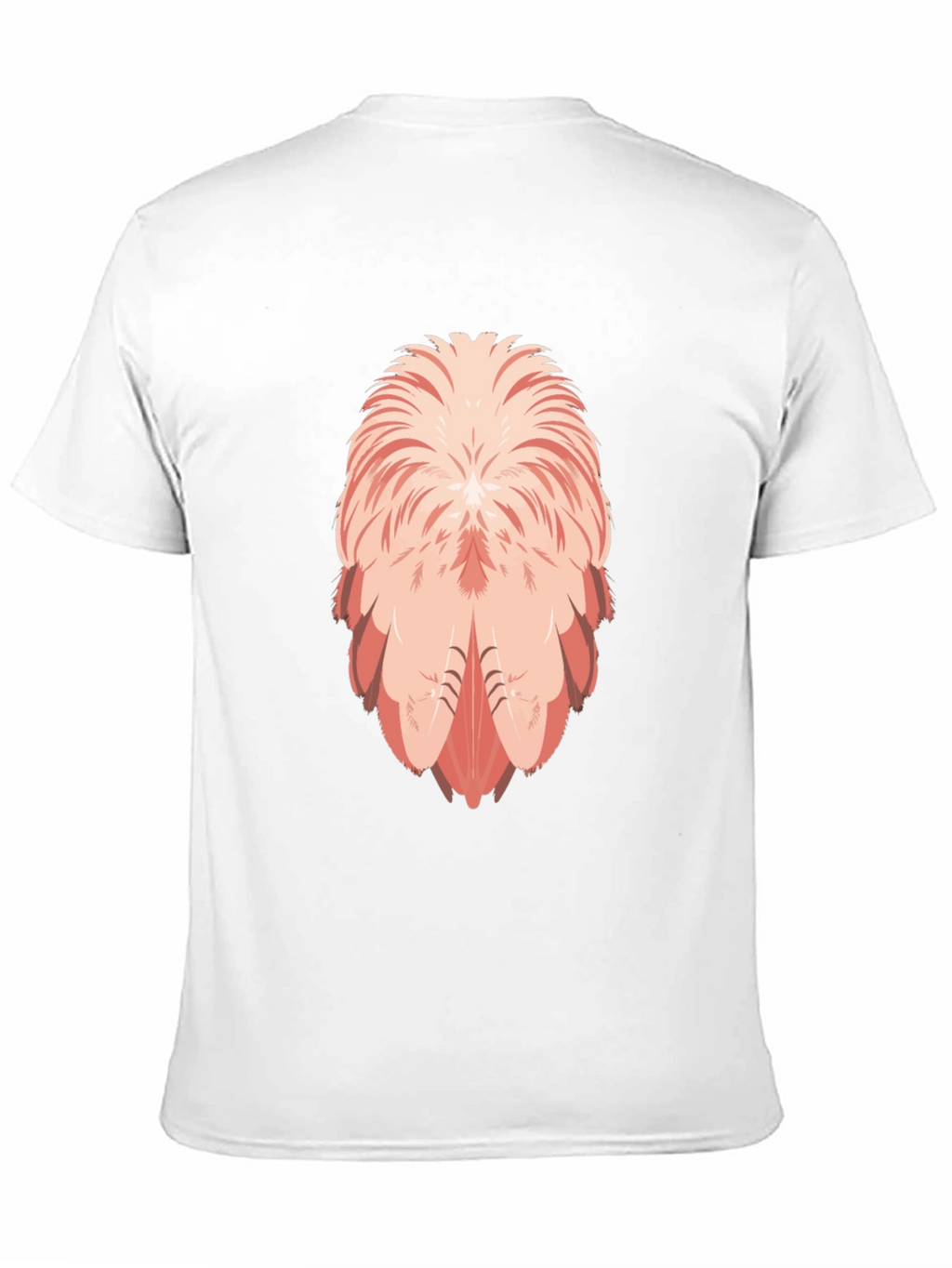 Flamingo Feather Design Black T-Shirt