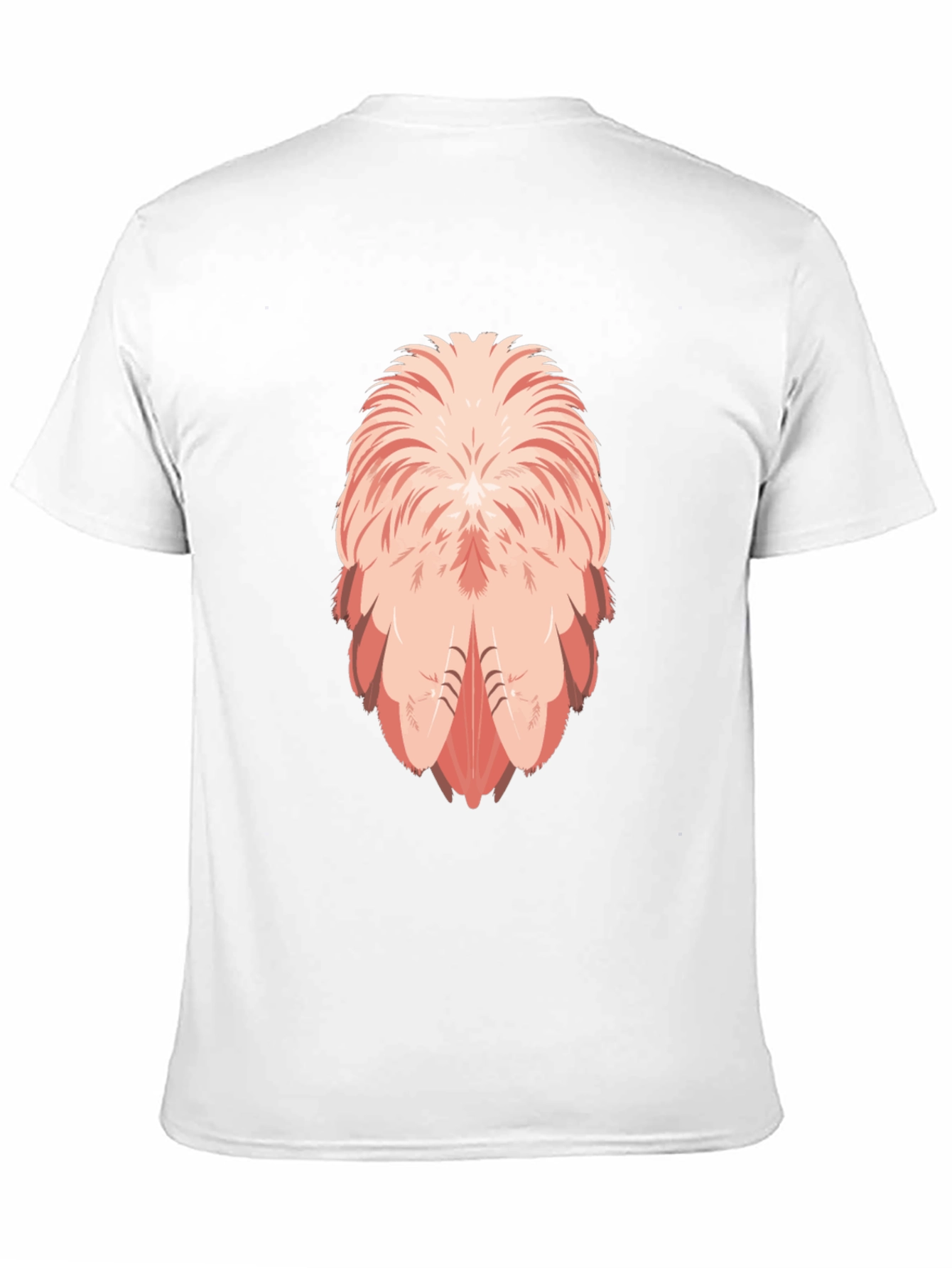 Flamingo Feather Design Black T-Shirt