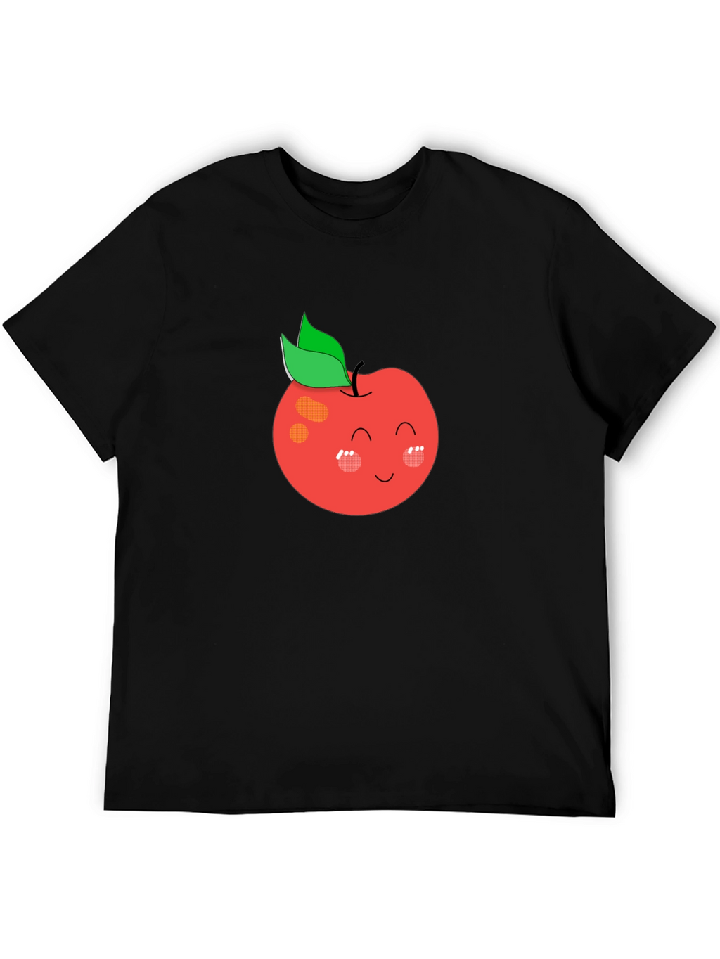 Cute Apple Graphic Black T-Shirt