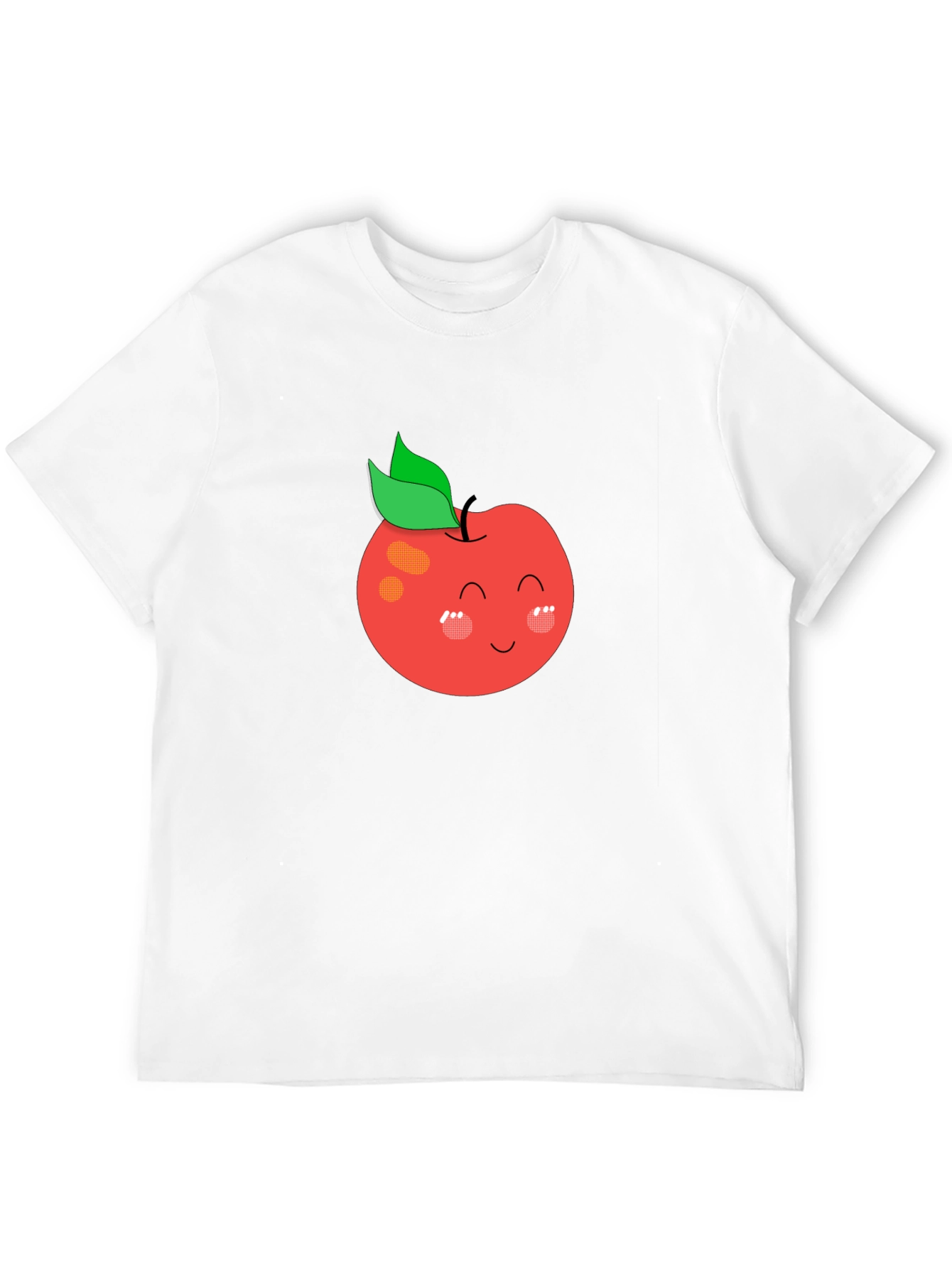 Cute Apple Graphic Black T-Shirt
