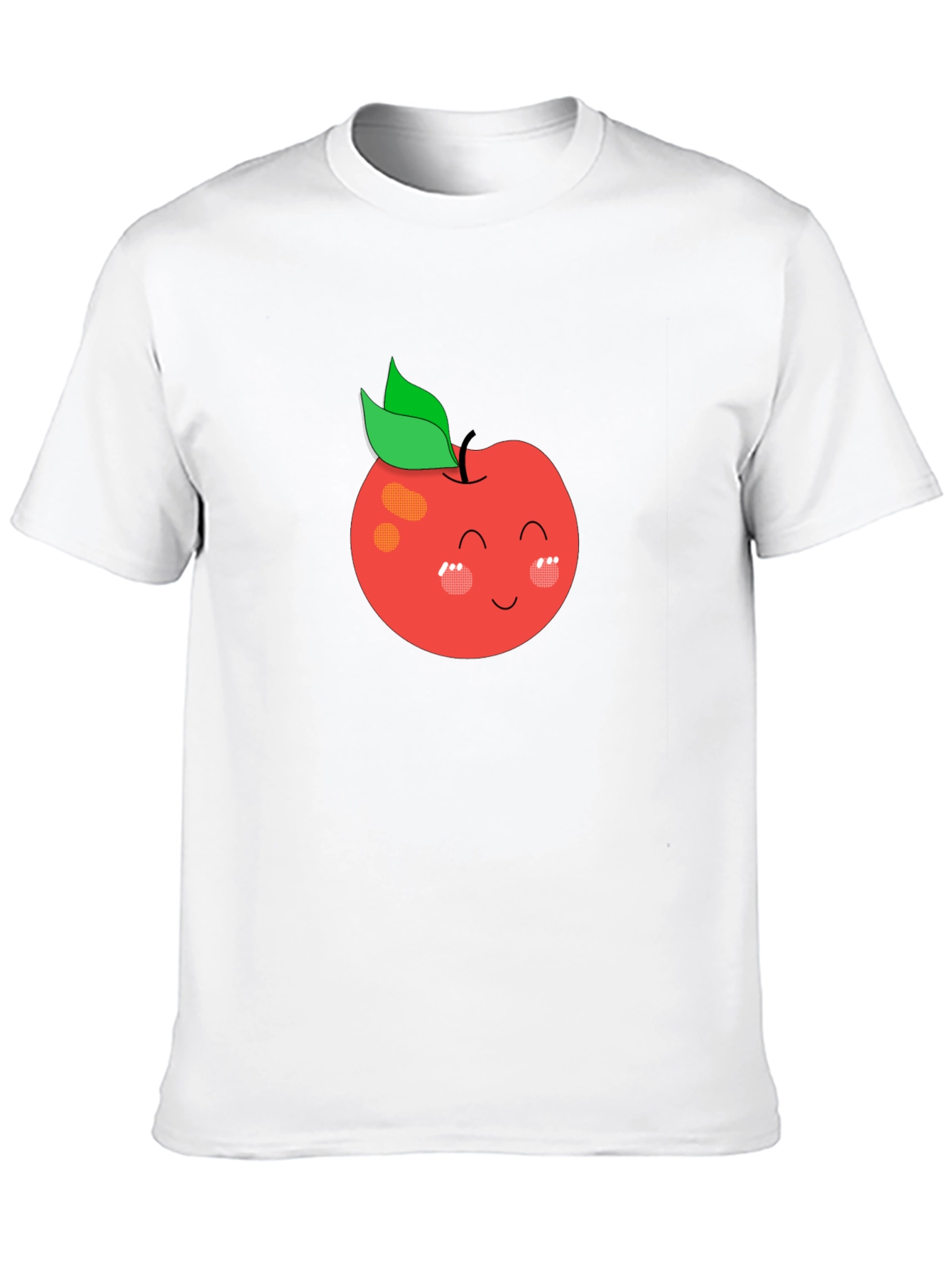 Cute Apple Graphic Black T-Shirt