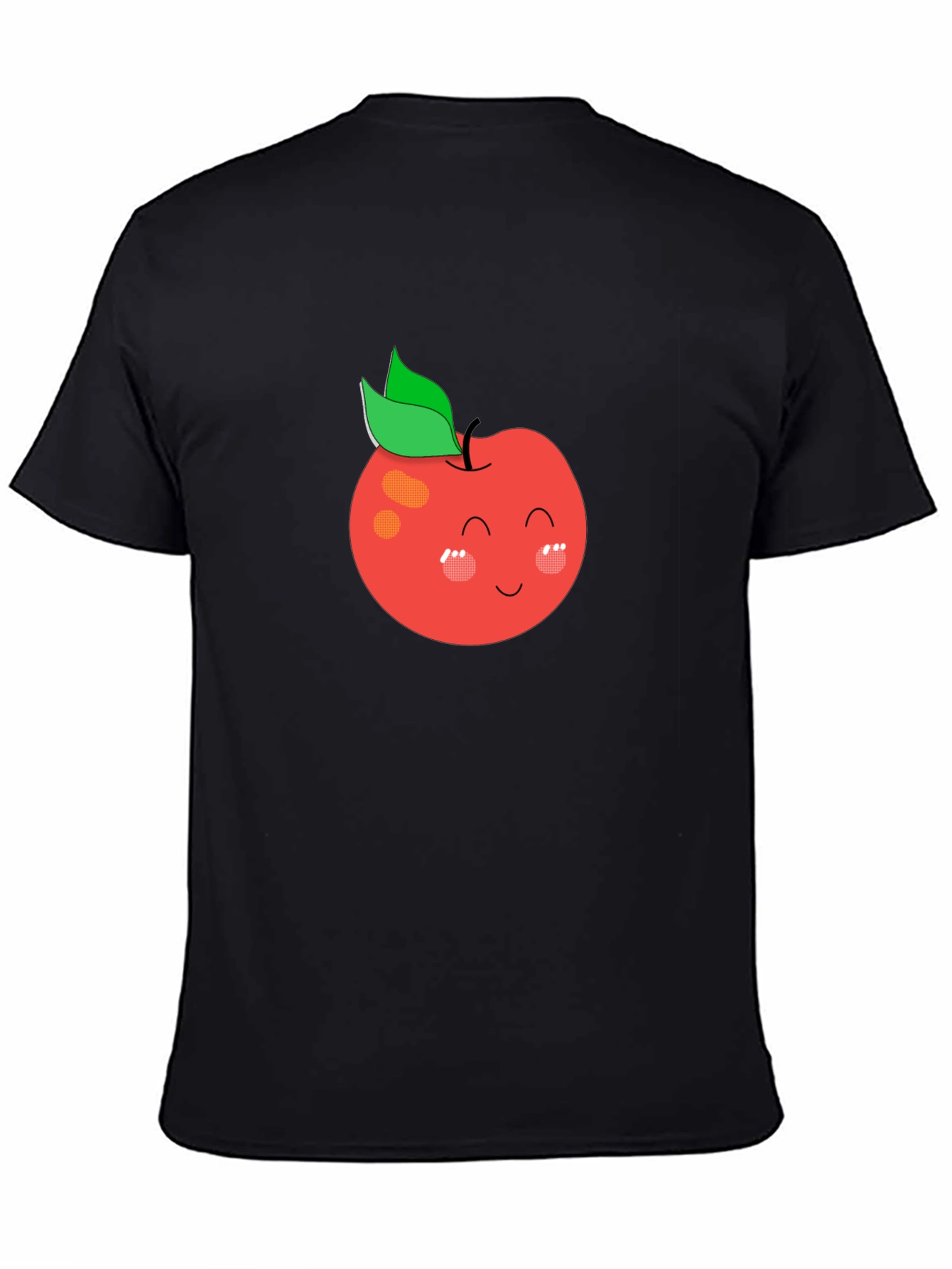 Cute Apple Graphic Black T-Shirt