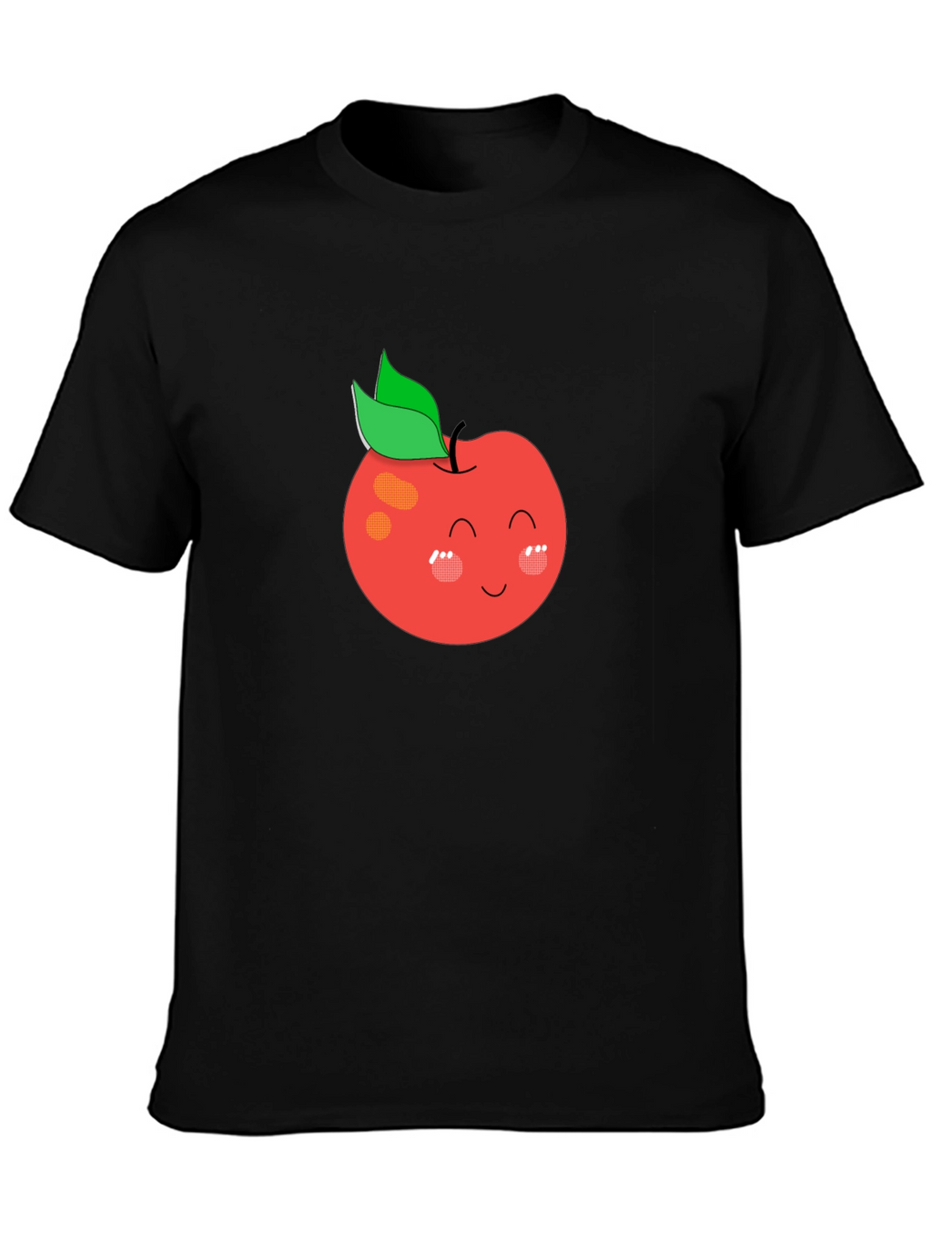 Cute Apple Graphic Black T-Shirt