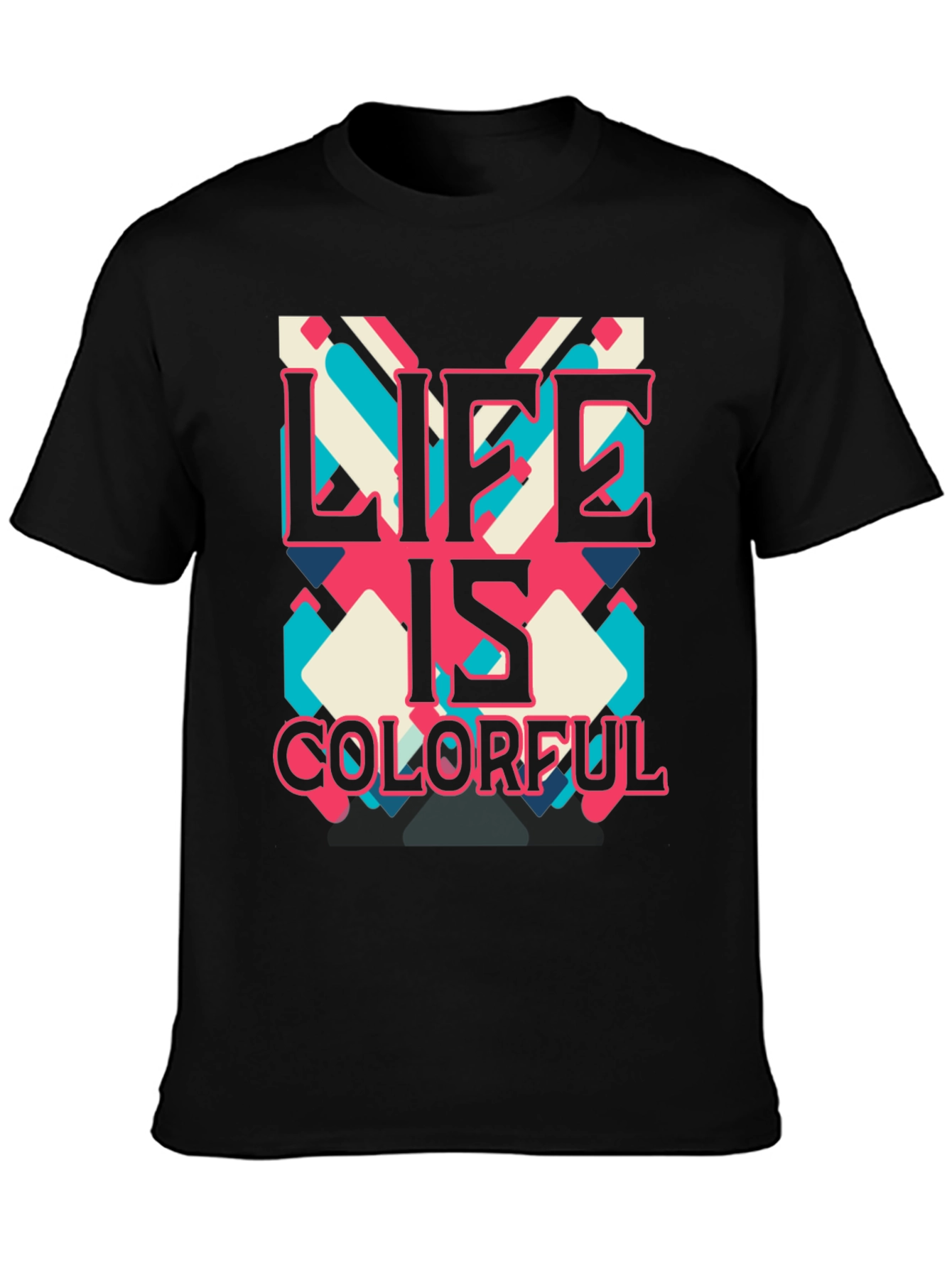 Life is Colorful Graphic Tee - Retro Design T-Shirt