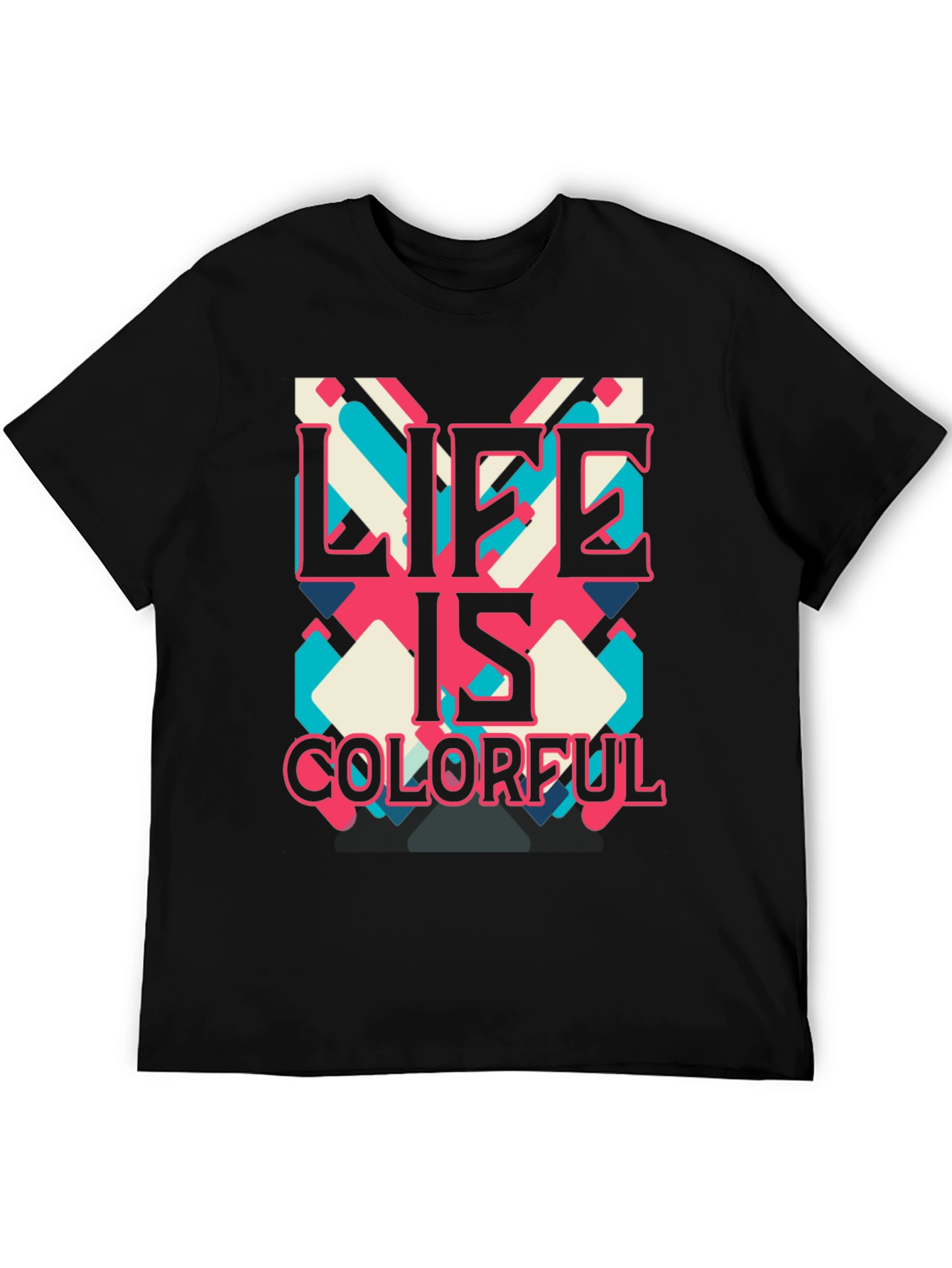 Life is Colorful Graphic Tee - Retro Design T-Shirt