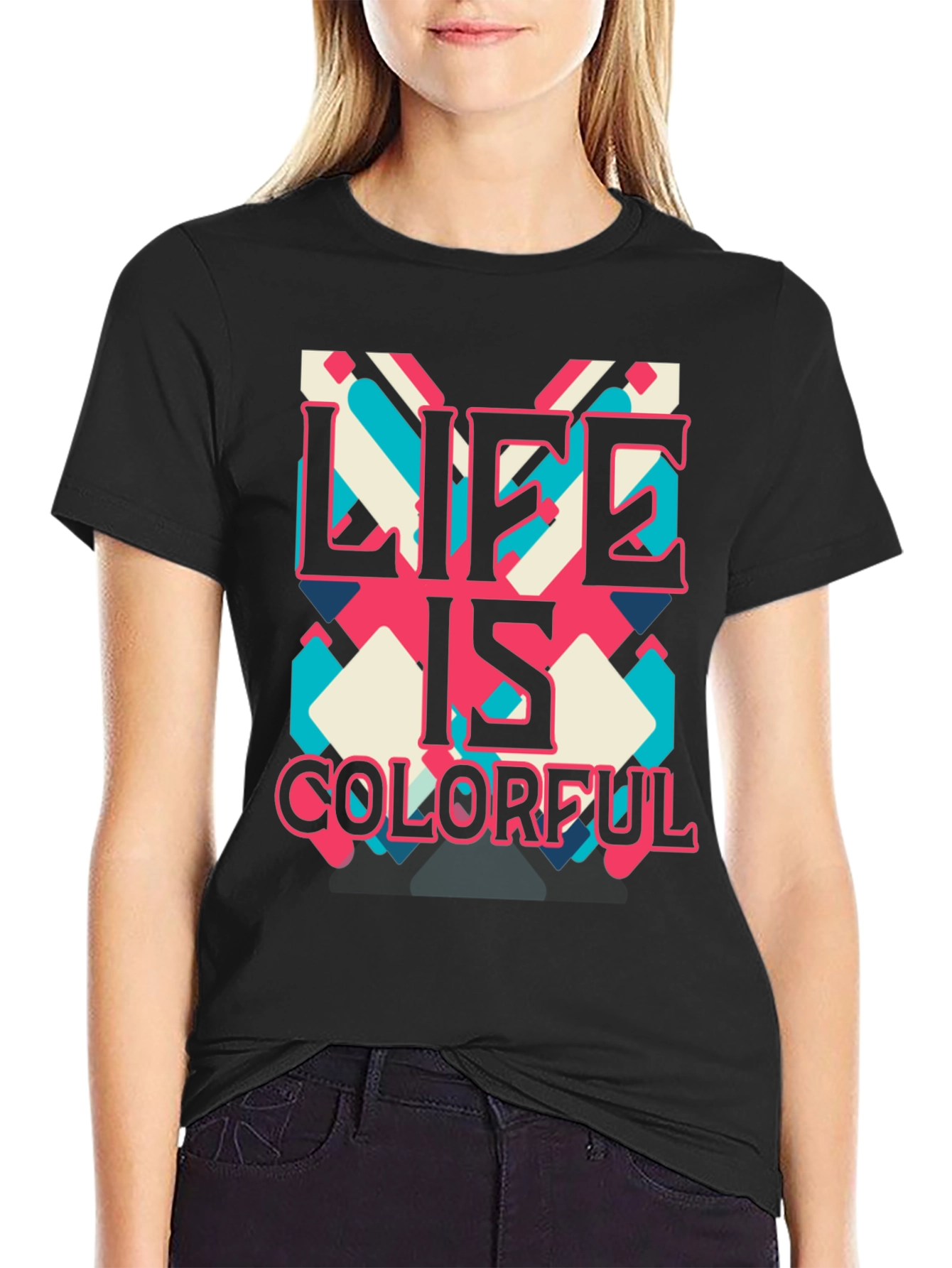 Life is Colorful Graphic Tee - Retro Design T-Shirt