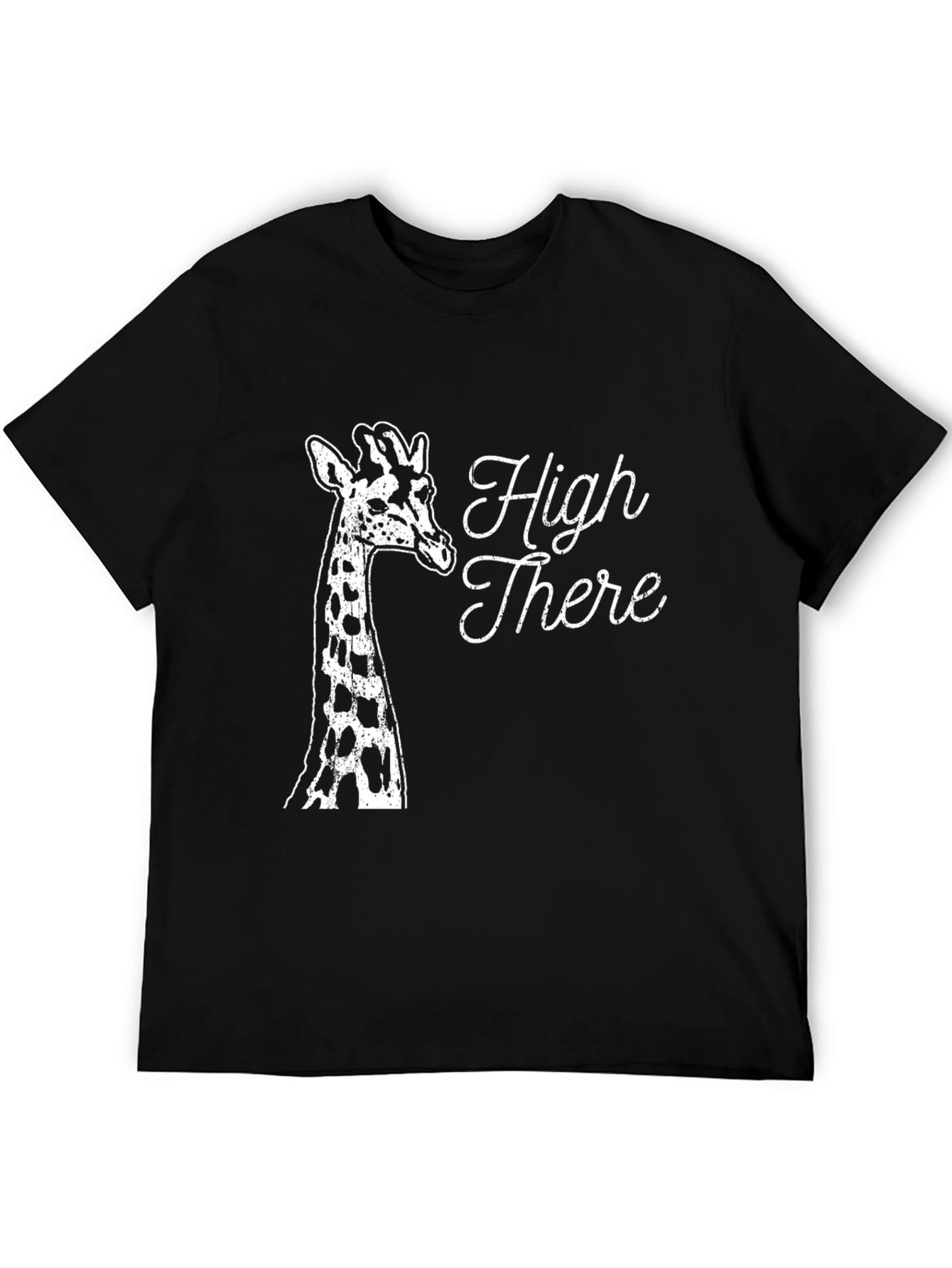 High There Giraffe Graphic Tee - Black