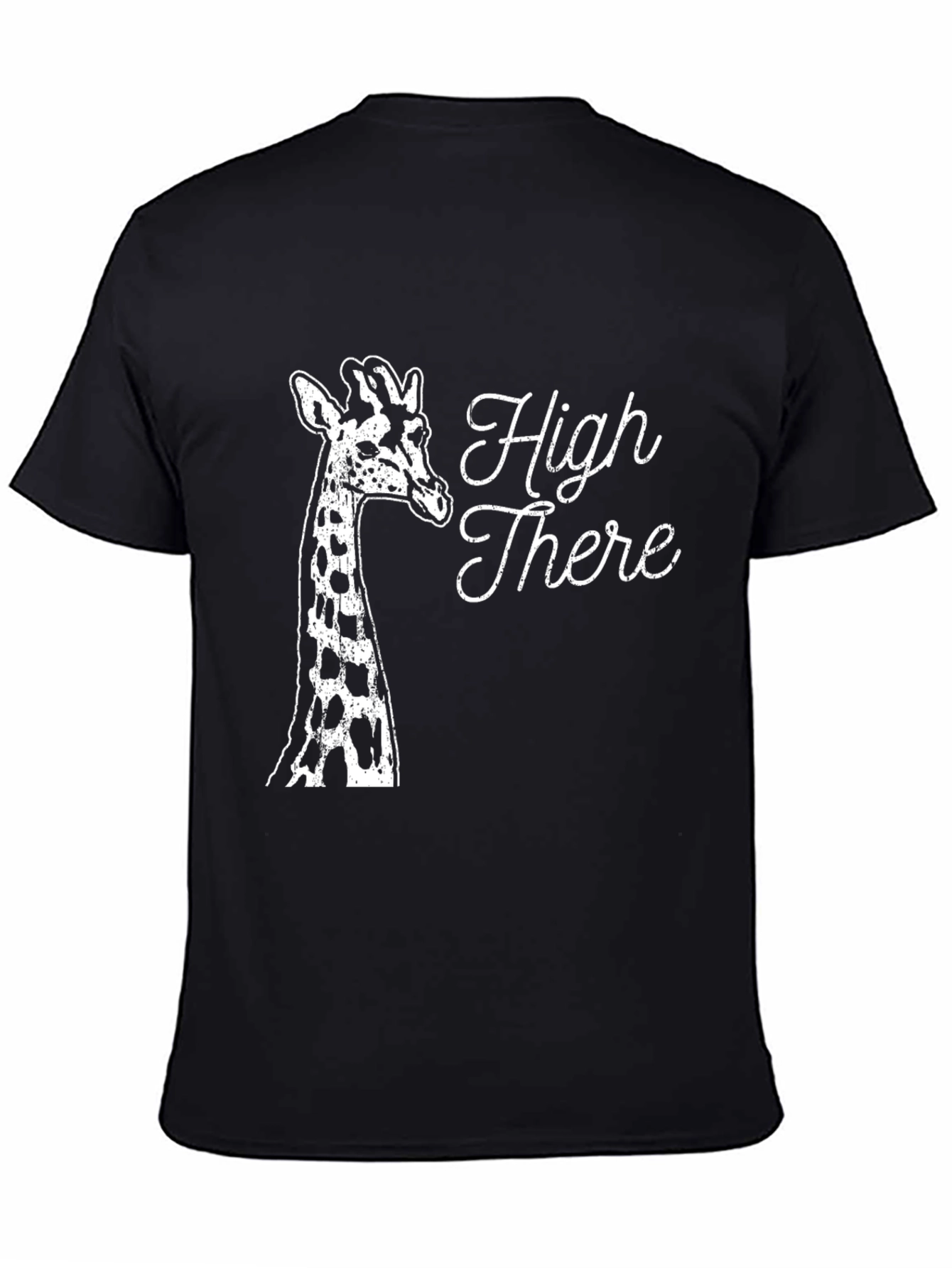 High There Giraffe Graphic Tee - Black
