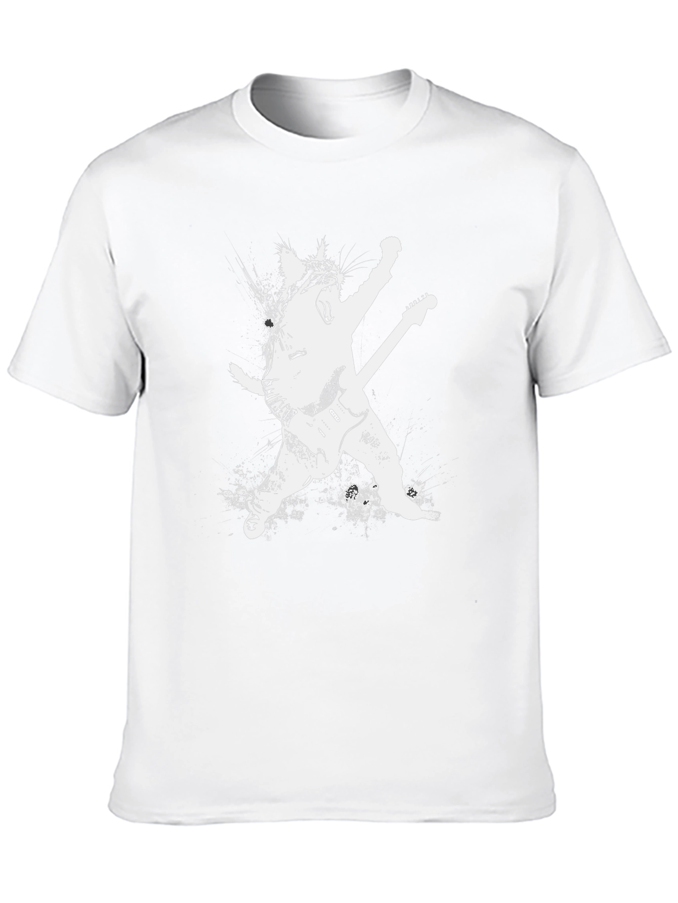 Rock Cat Graphic Tee - Black Unisex Shirt