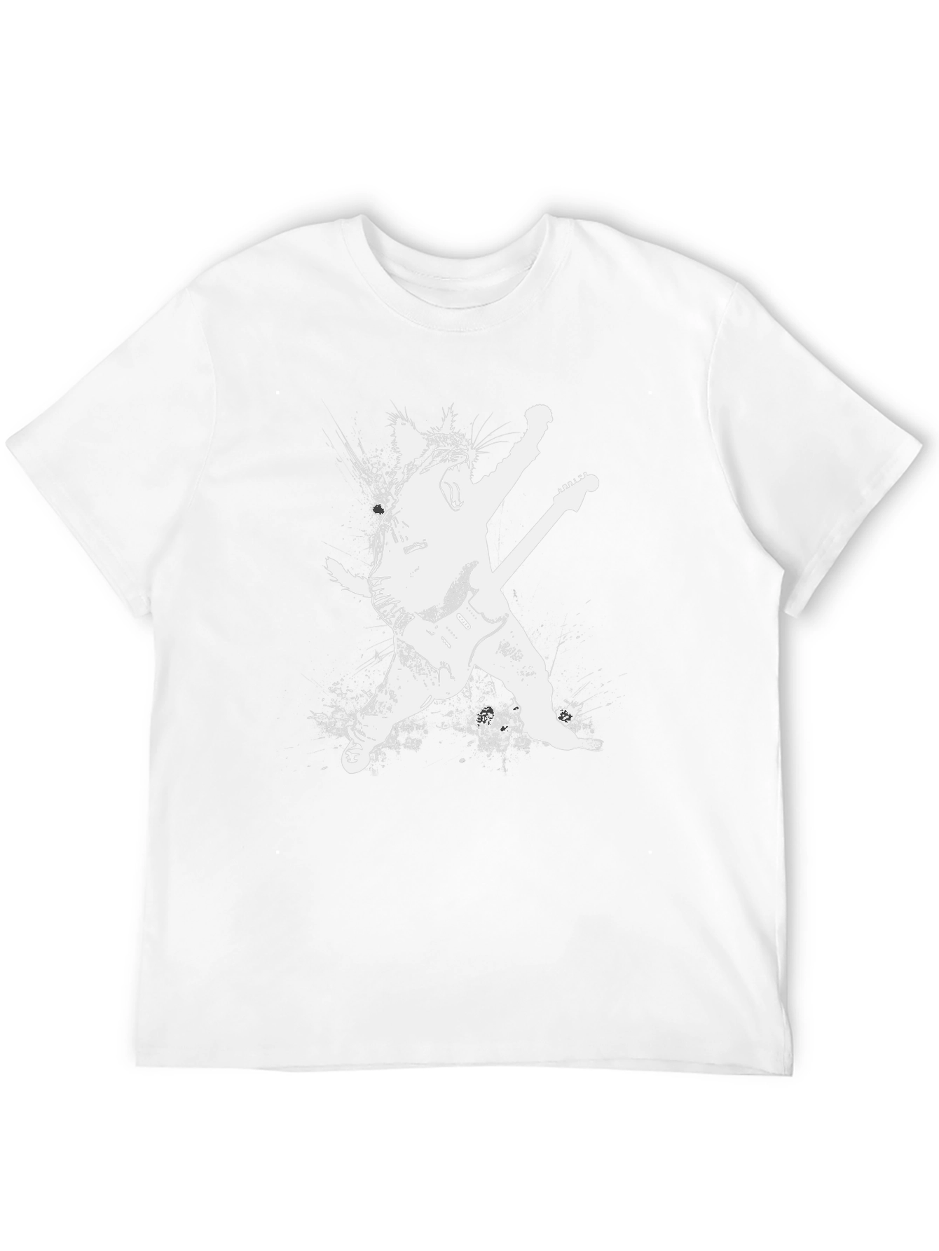 Rock Cat Graphic Tee - Black Unisex Shirt