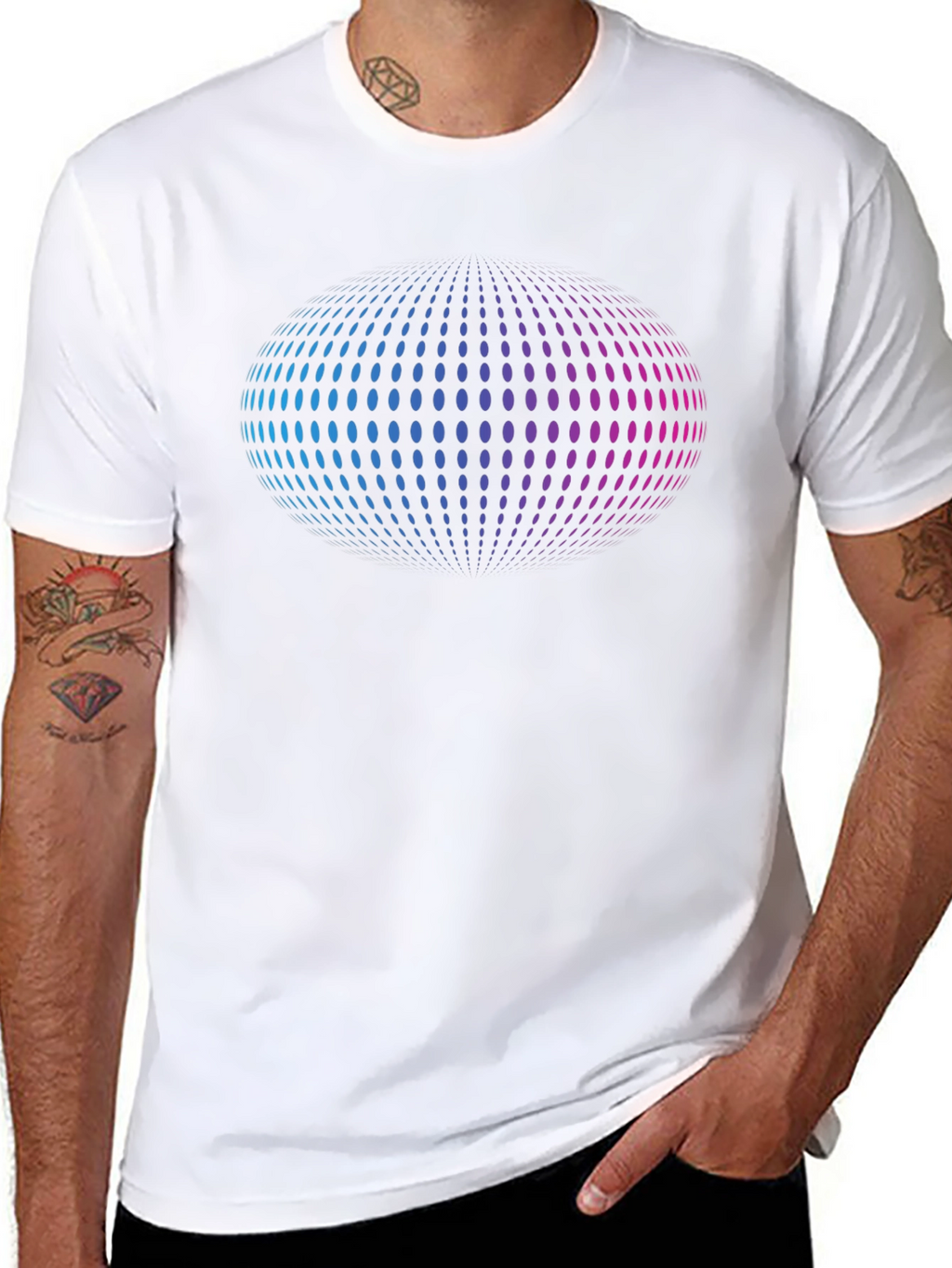 Abstract Sphere Graphic T-Shirt - Black