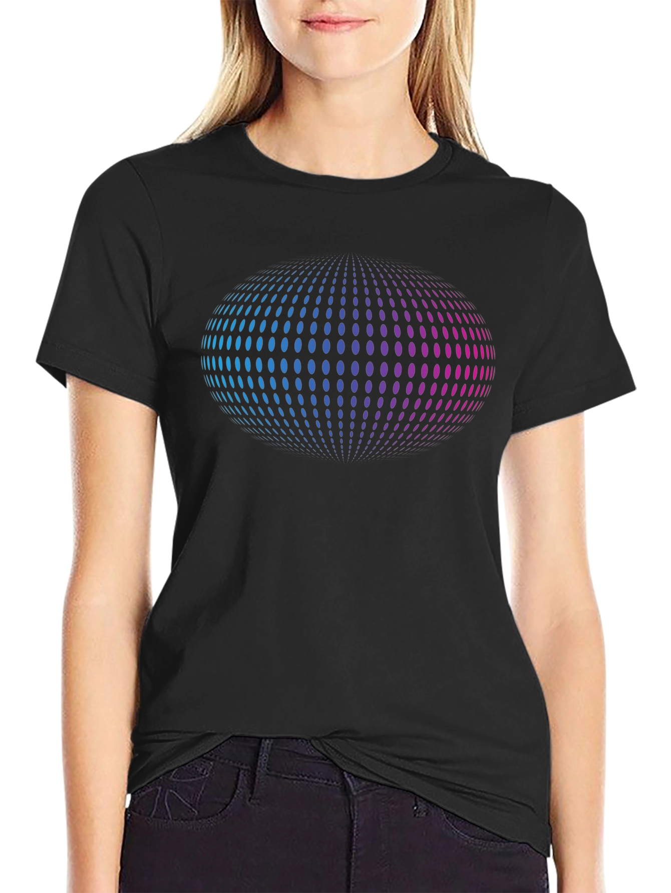 Abstract Sphere Graphic T-Shirt - Black