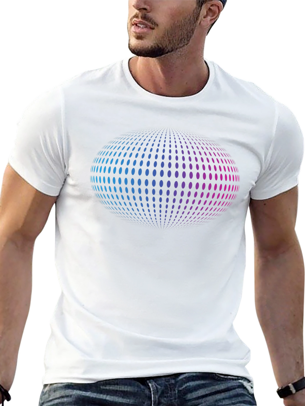 Abstract Sphere Graphic T-Shirt - Black