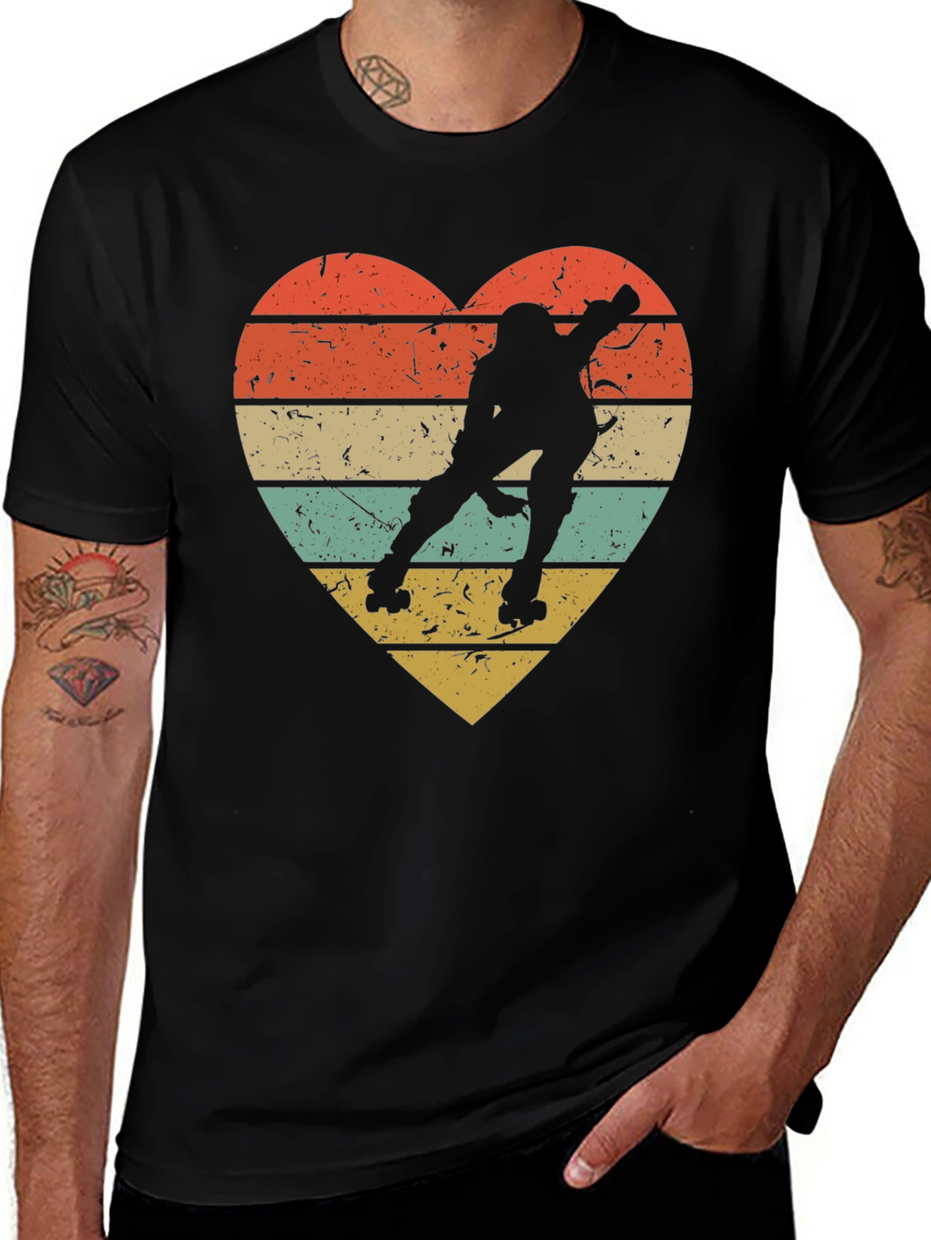 Retro Roller Skating Heart T-Shirt