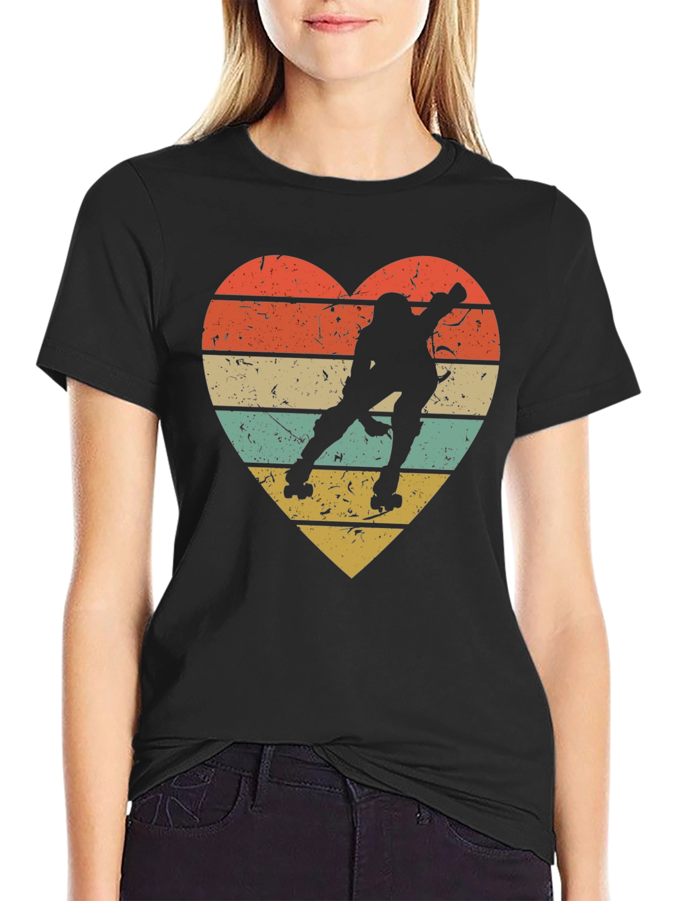 Retro Roller Skating Heart T-Shirt