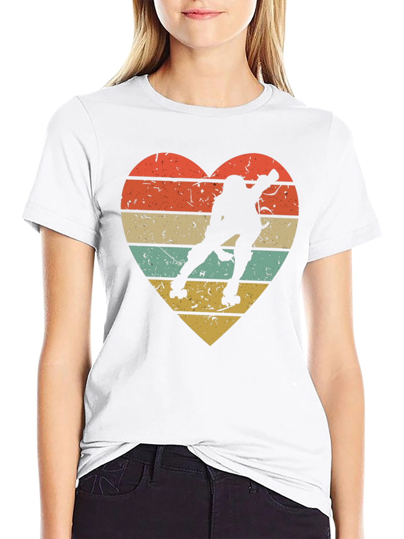 Retro Roller Skating Heart T-Shirt