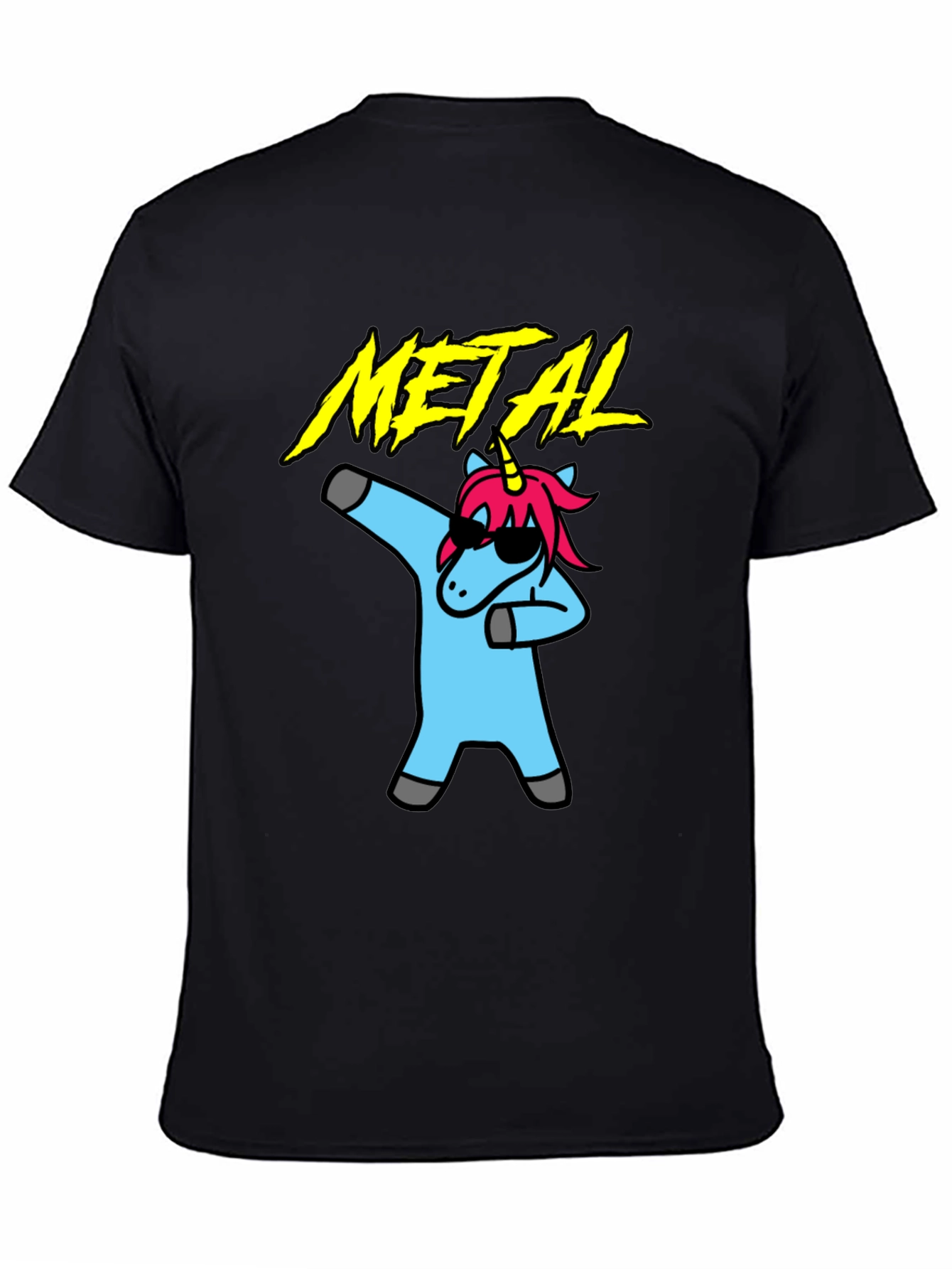 Metal Unicorn Dab T-Shirt - Black