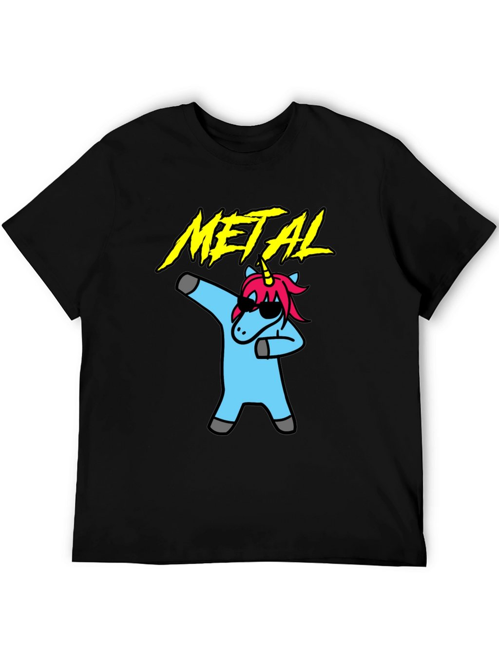 Metal Unicorn Dab T-Shirt - Black