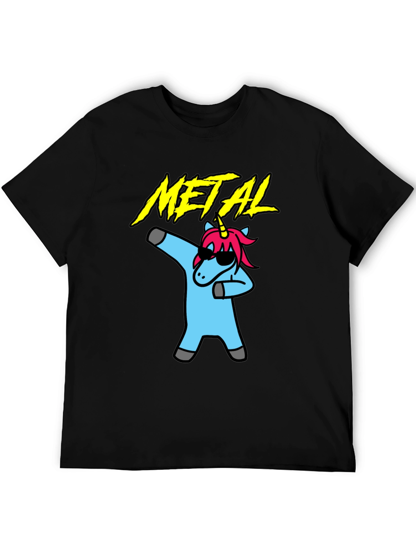 Metal Unicorn Dab T-Shirt - Black