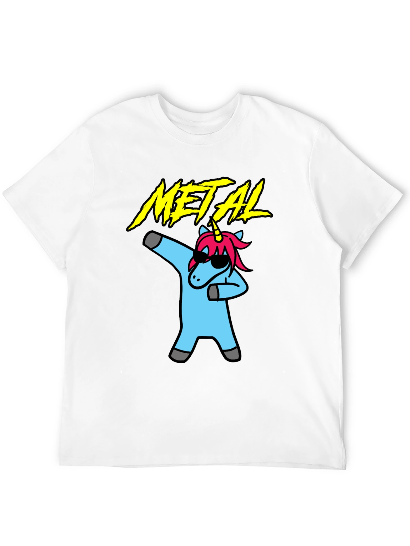 Metal Unicorn Dab T-Shirt - Black