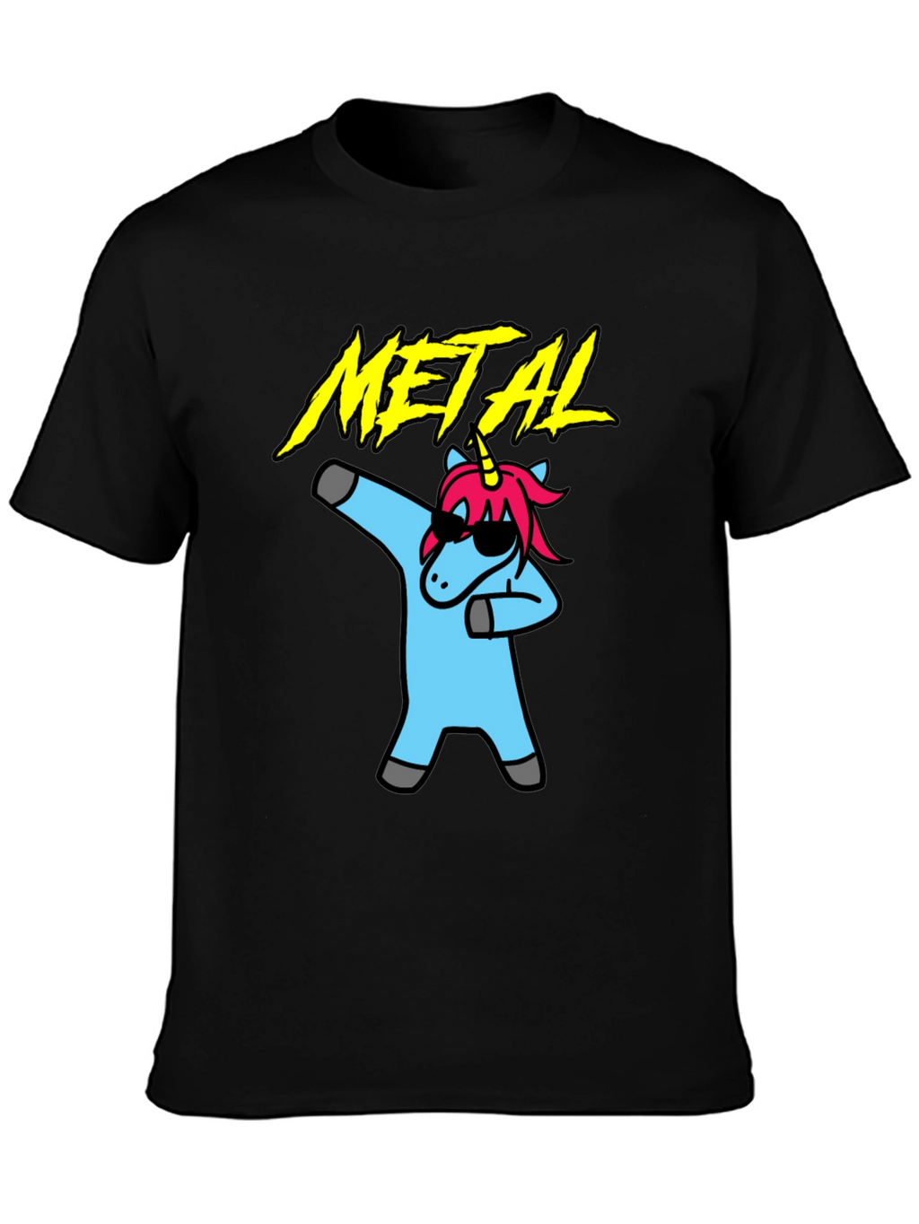 Metal Unicorn Dab T-Shirt - Black