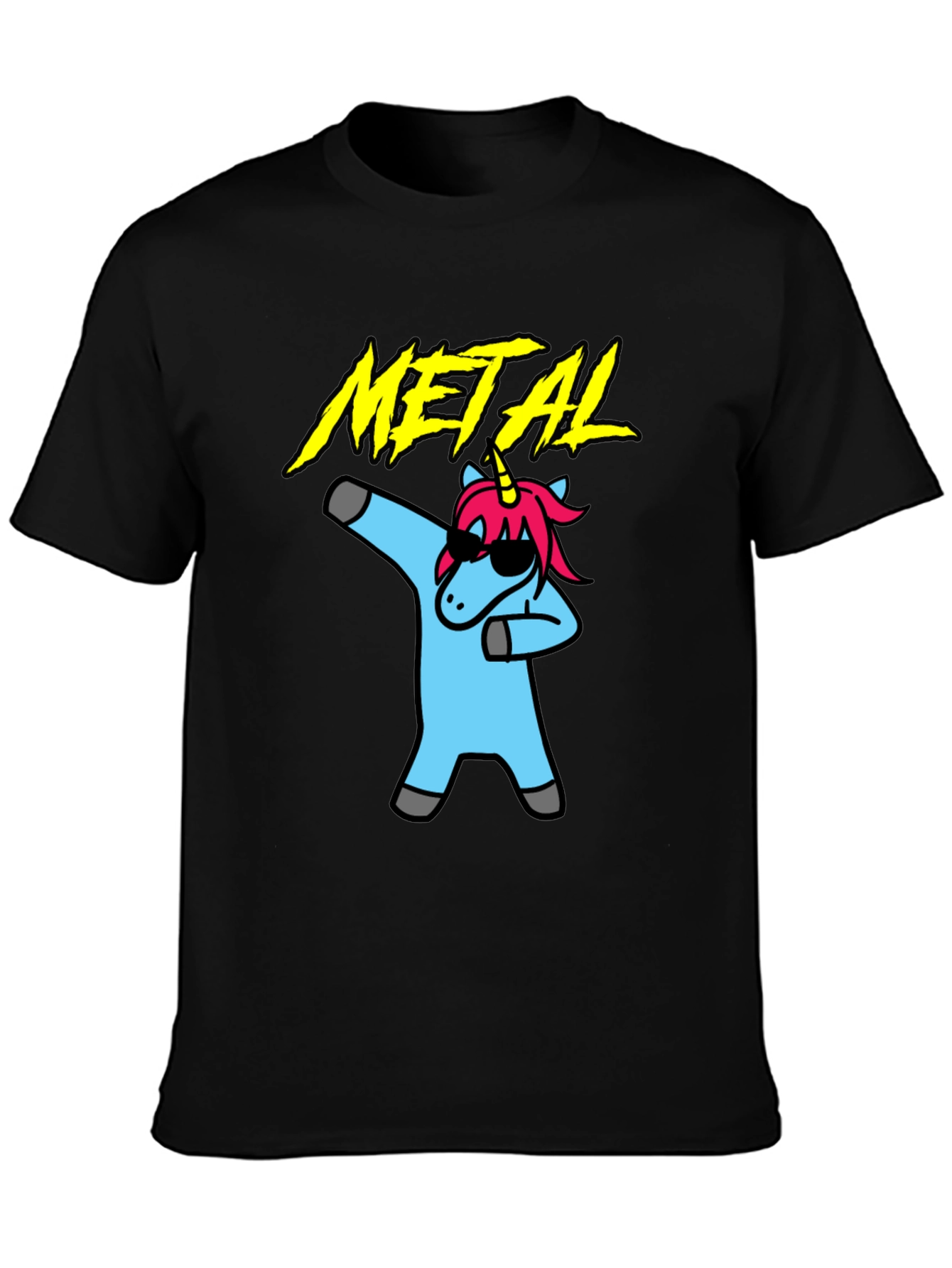 Metal Unicorn Dab T-Shirt - Black