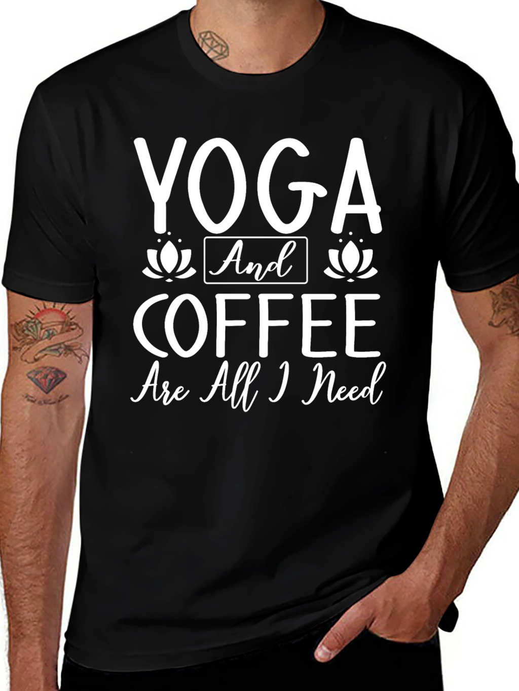 Yoga & Coffee Graphic Tee - Soft Cotton Blend