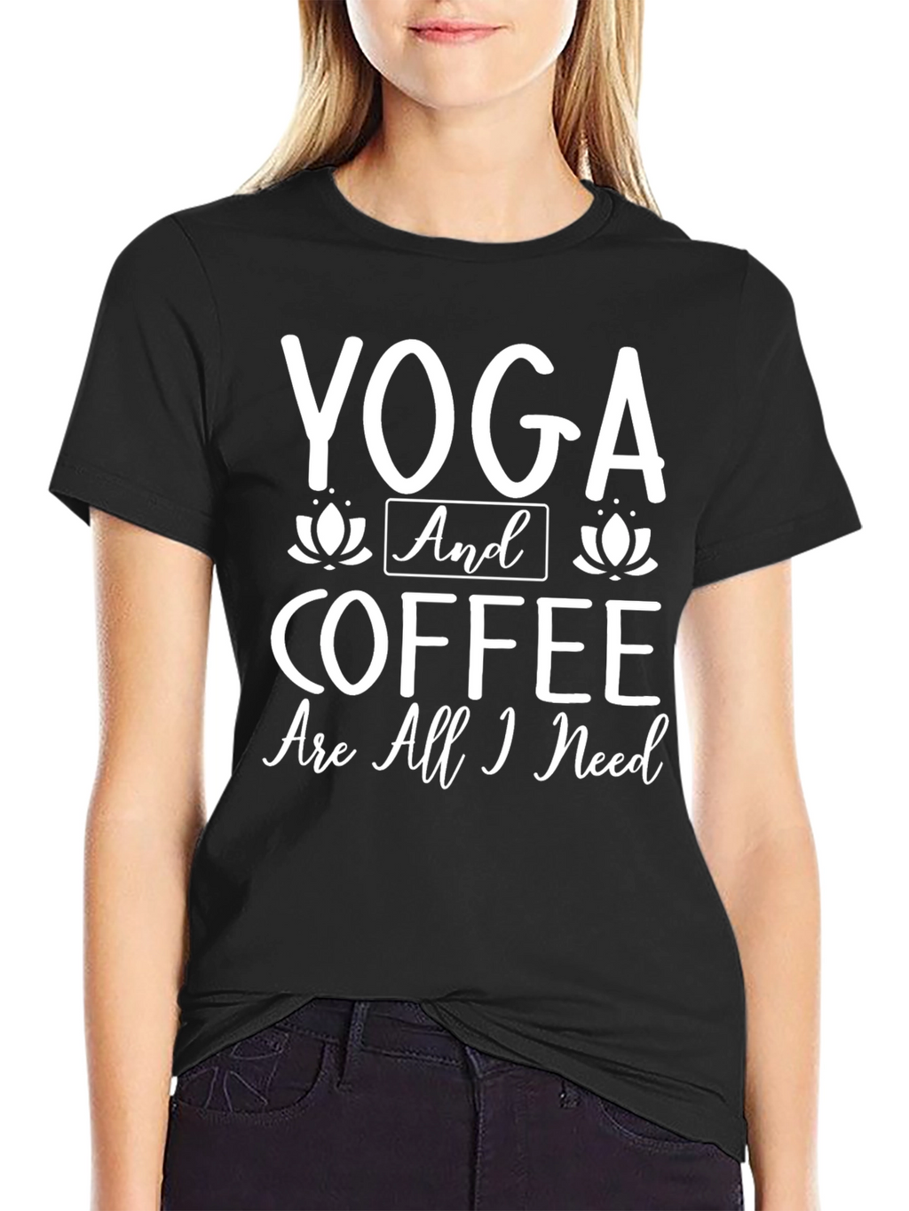 Yoga & Coffee Graphic Tee - Soft Cotton Blend