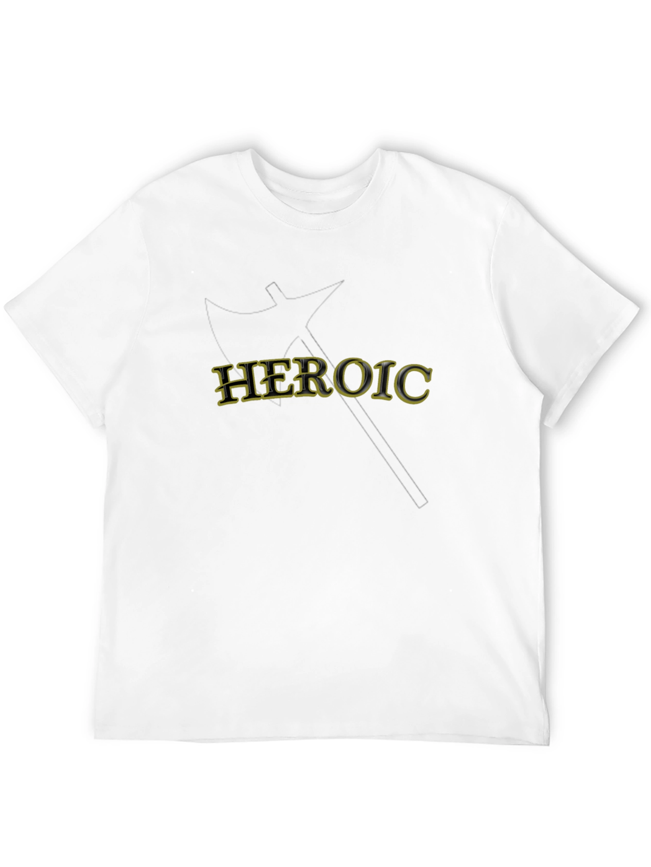 Heroic Axe Graphic Tee - Black Cotton T-Shirt