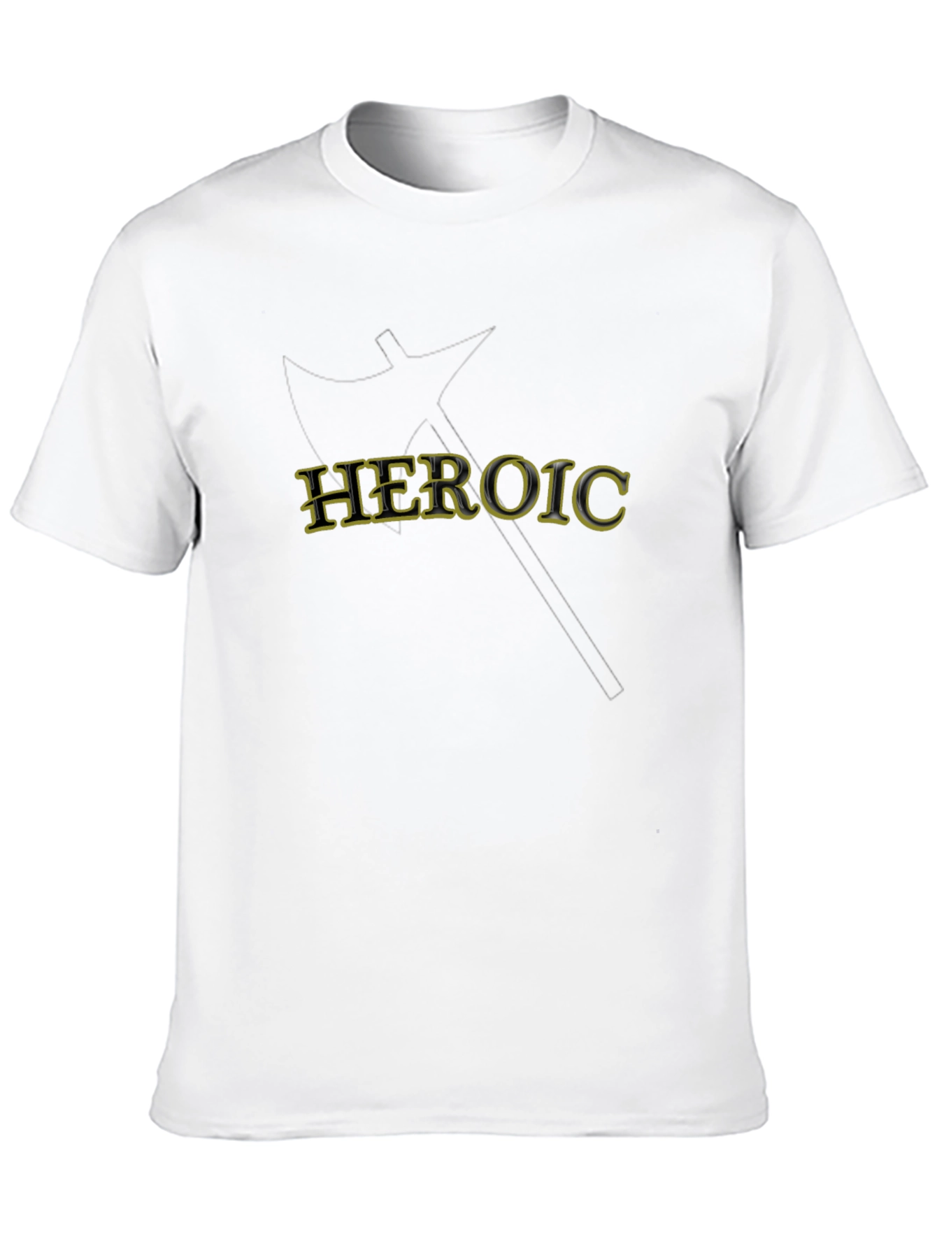 Heroic Axe Graphic Tee - Black Cotton T-Shirt