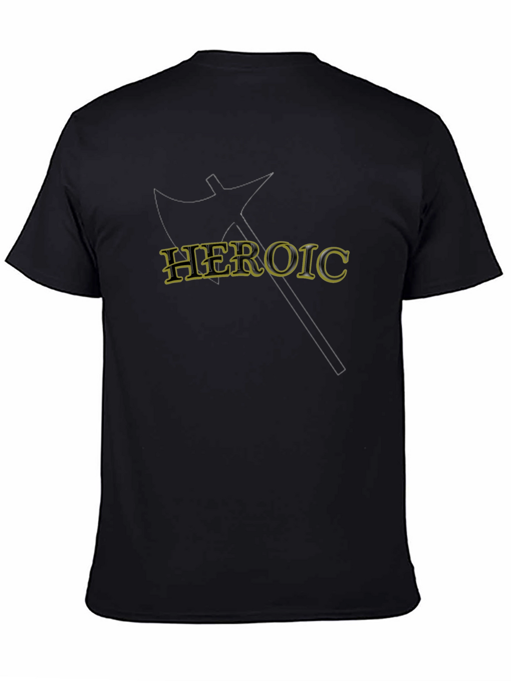 Heroic Axe Graphic Tee - Black Cotton T-Shirt