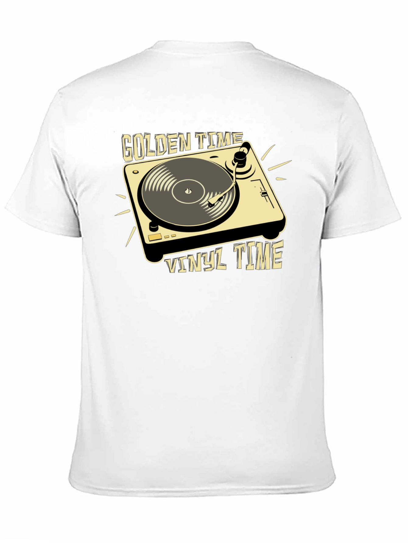 Golden Vinyl Time T-Shirt: Classic Music Lover Tee