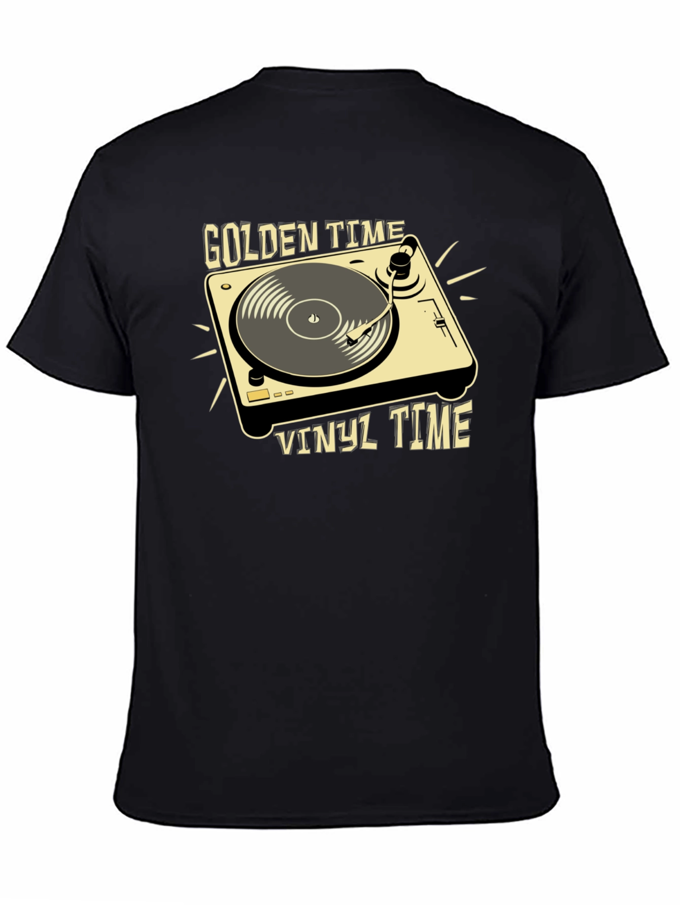 Golden Vinyl Time T-Shirt: Classic Music Lover Tee