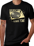 Golden Vinyl Time T-Shirt: Classic Music Lover Tee