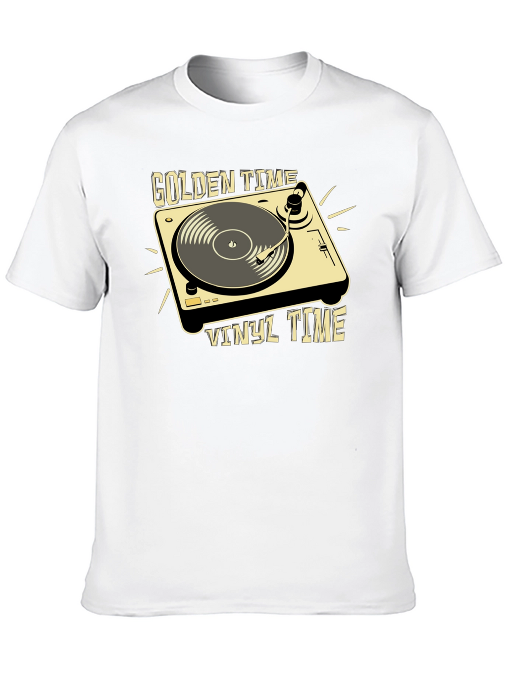 Golden Vinyl Time T-Shirt: Classic Music Lover Tee